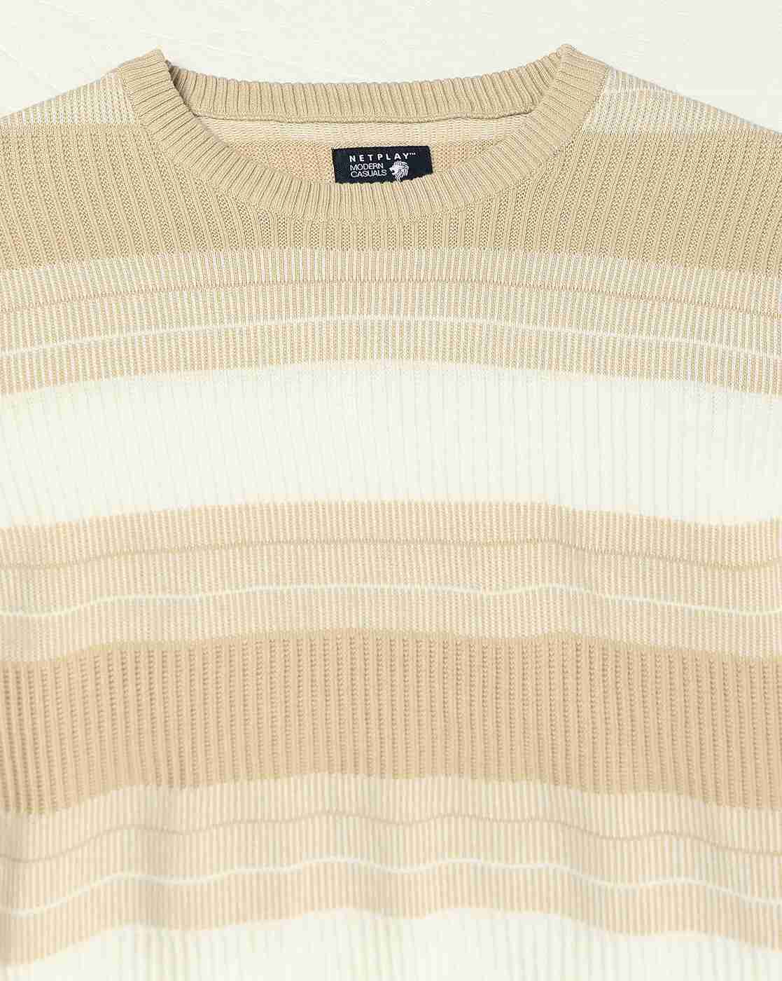 NETPLAY | Men Striped 3 Slim Fit Crew-Neck T-Shirt|5