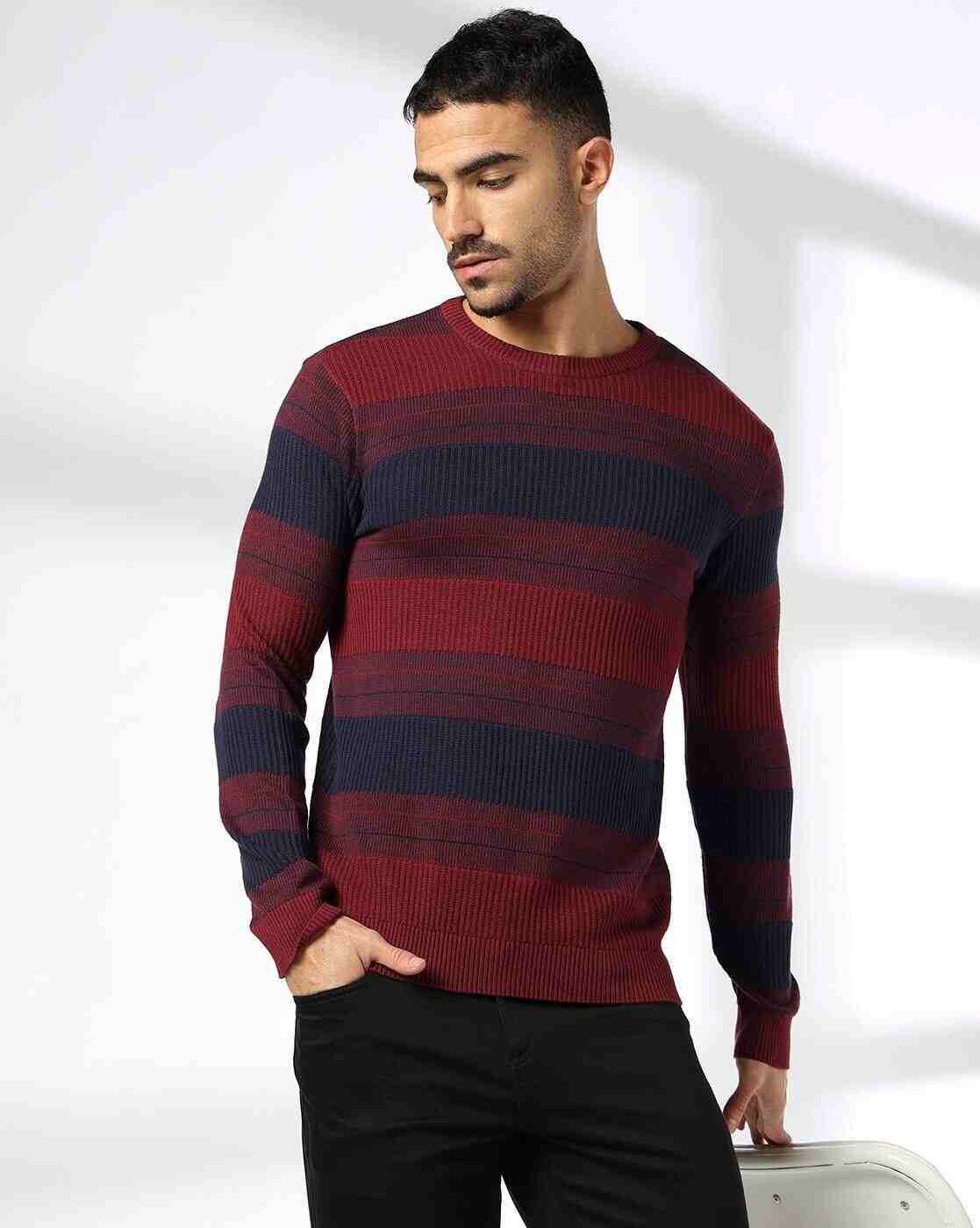 NETPLAY | Men Striped 3 Slim Fit Crew-Neck T-Shirt|0