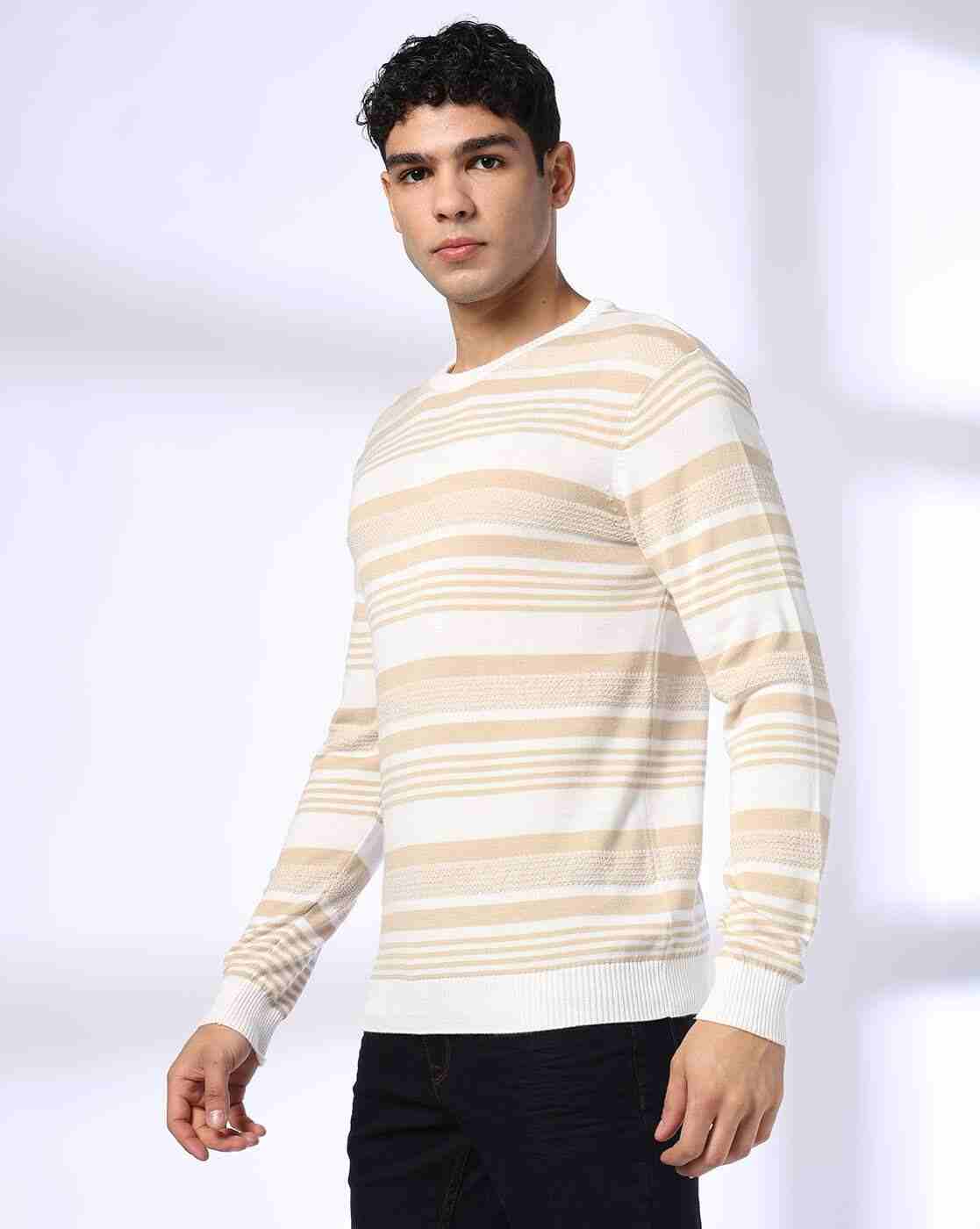 NETPLAY | Men Striped 4 Slim Fit Crew-Neck T-Shirt|1