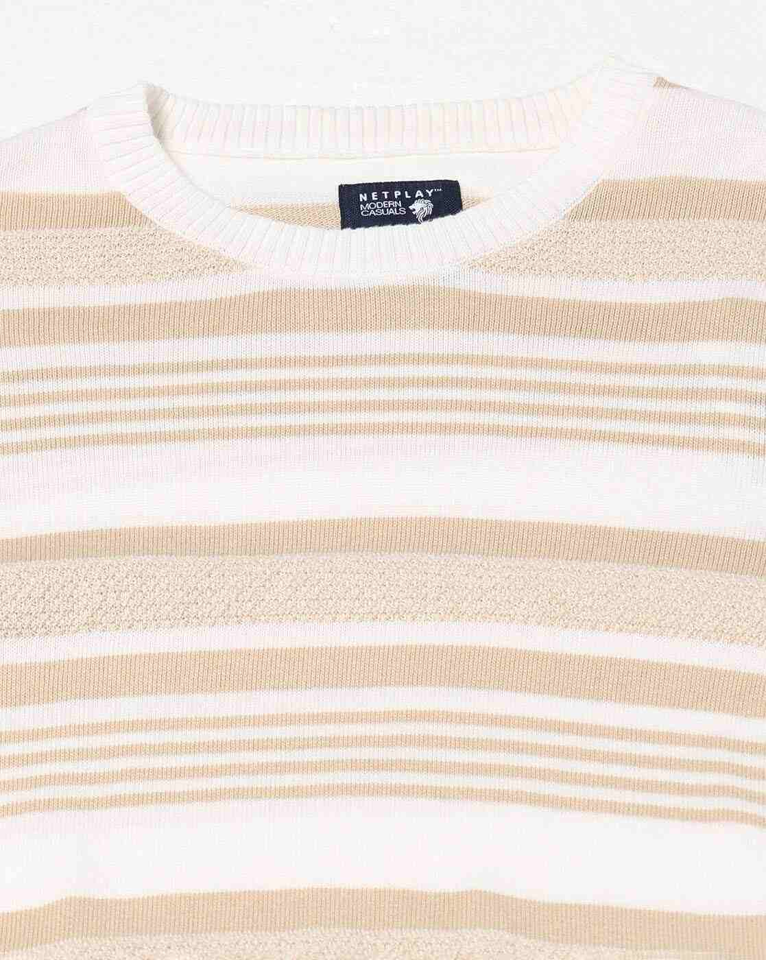 NETPLAY | Men Striped 4 Slim Fit Crew-Neck T-Shirt|4