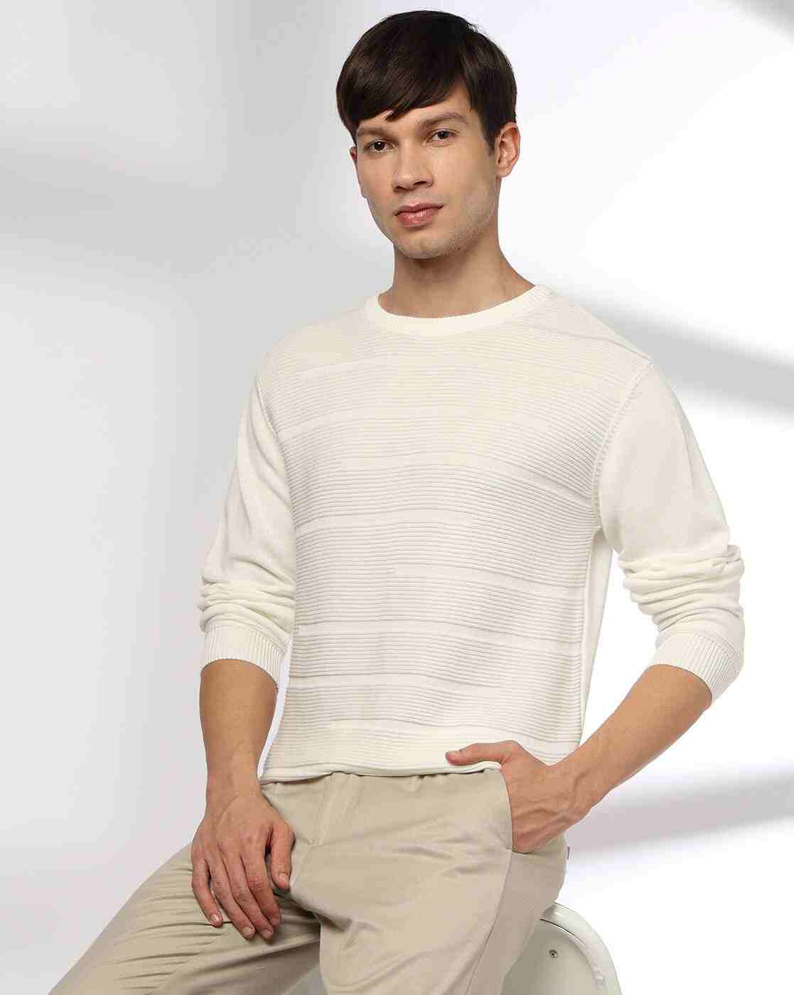NETPLAY | Men Engineered Striped Flat-Knit Slim Fit Crew-Neck T-Shirt|0