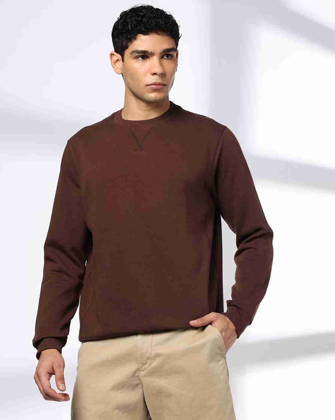 Men Regular Fit Crew-Neck Sweatshirt