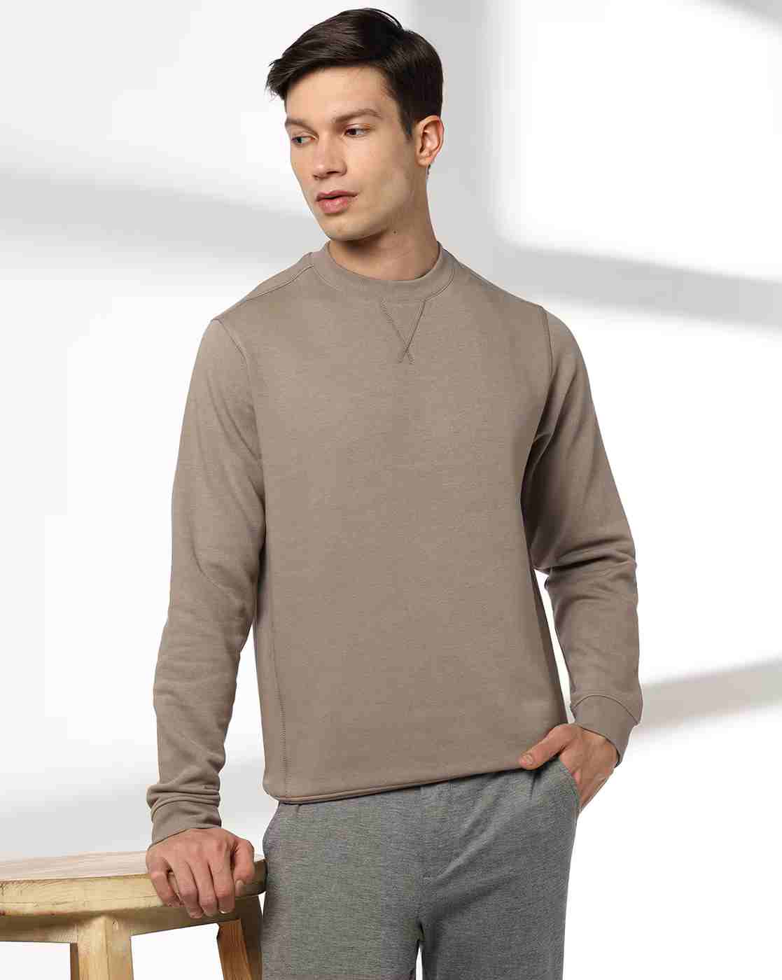 Men Regular Fit Crew-Neck Sweatshirt