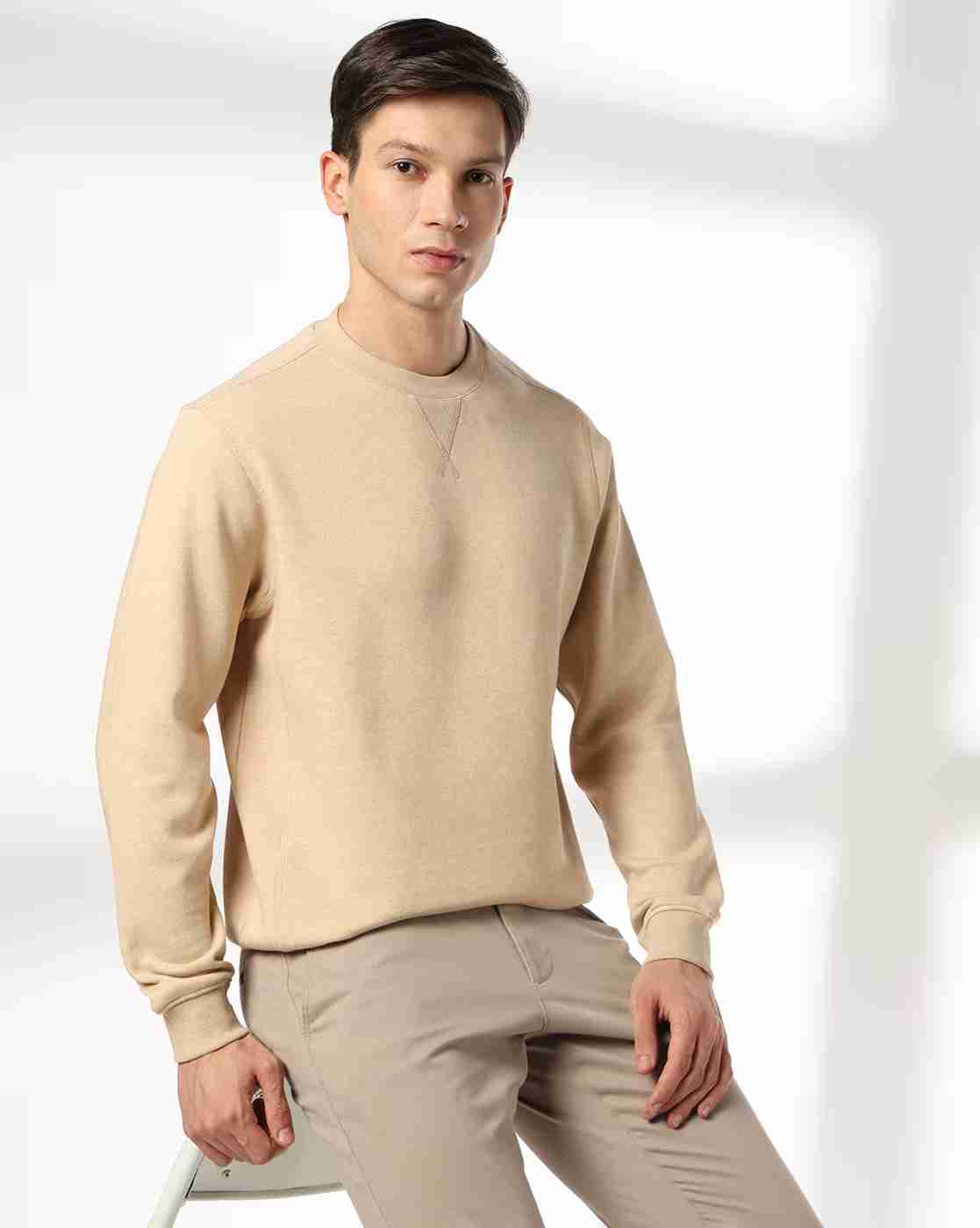 Men Regular Fit Crew-Neck Sweatshirt