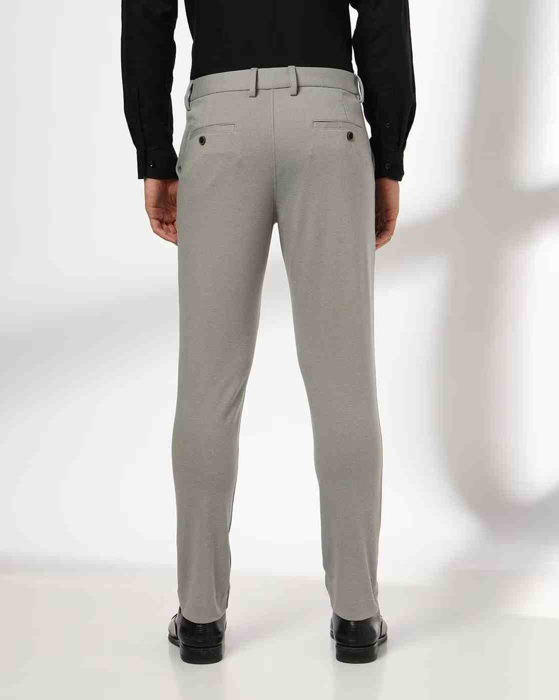 NETPLAY | Men Slim Fit Flat-Front Trousers|2