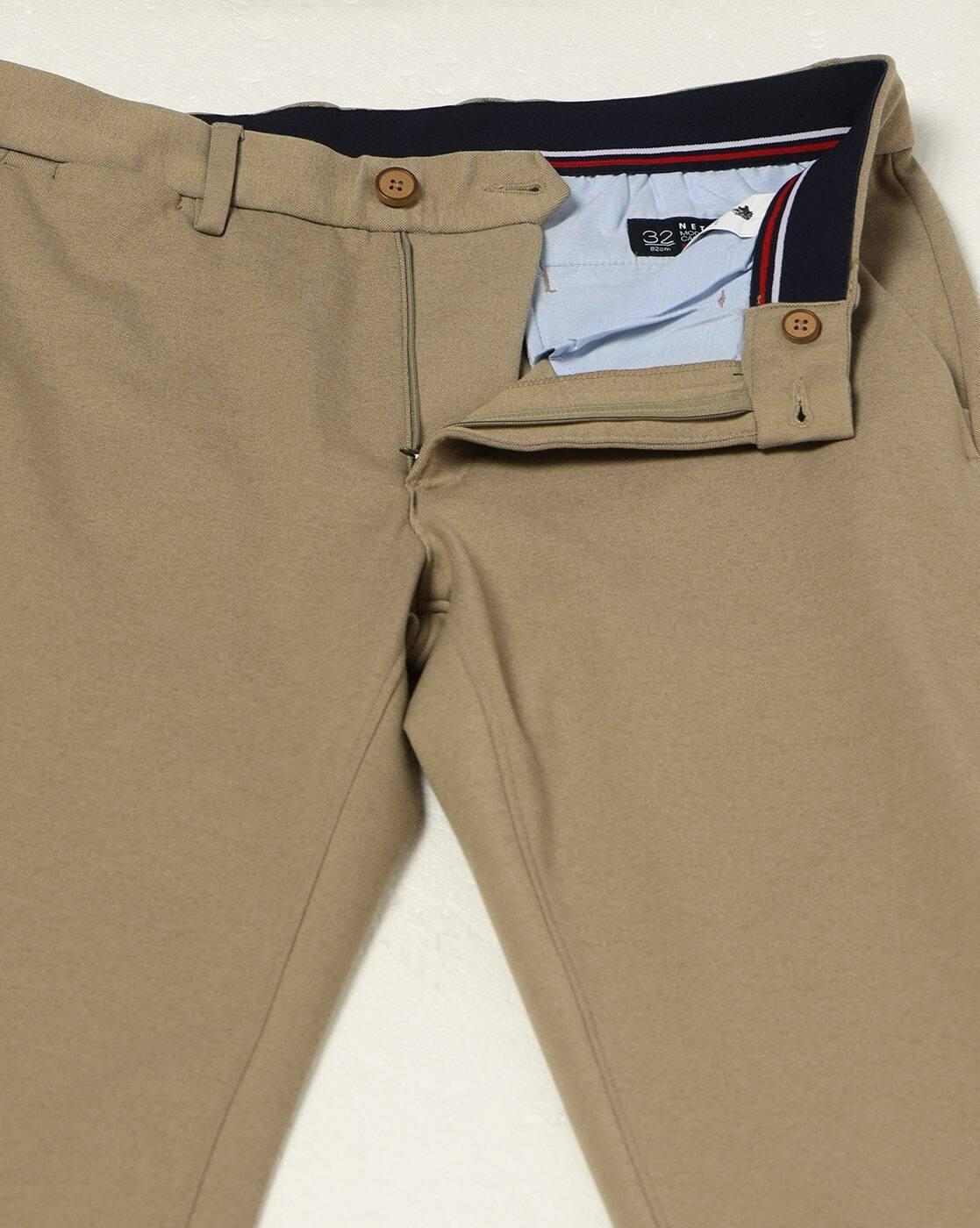 NETPLAY | Men Slim Fit Flat-Front Trousers|4