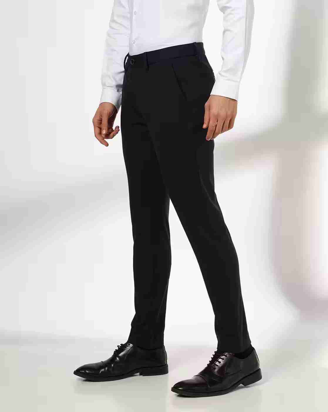 NETPLAY | Men Slim Fit Flat-Front Trousers|1