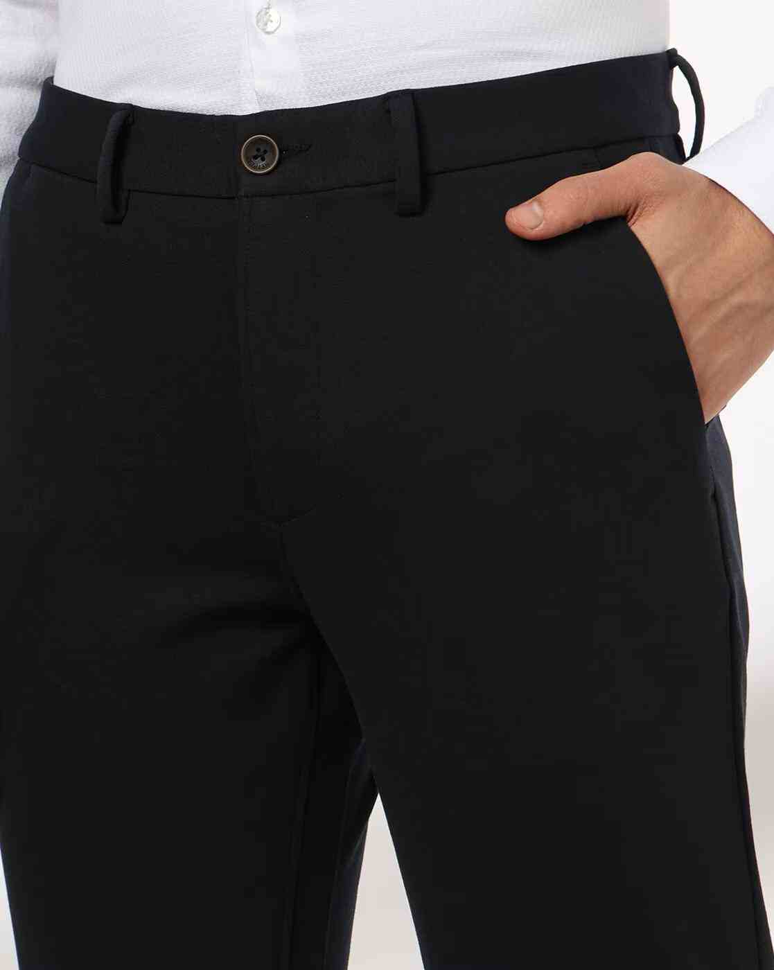 NETPLAY | Men Slim Fit Flat-Front Trousers|3