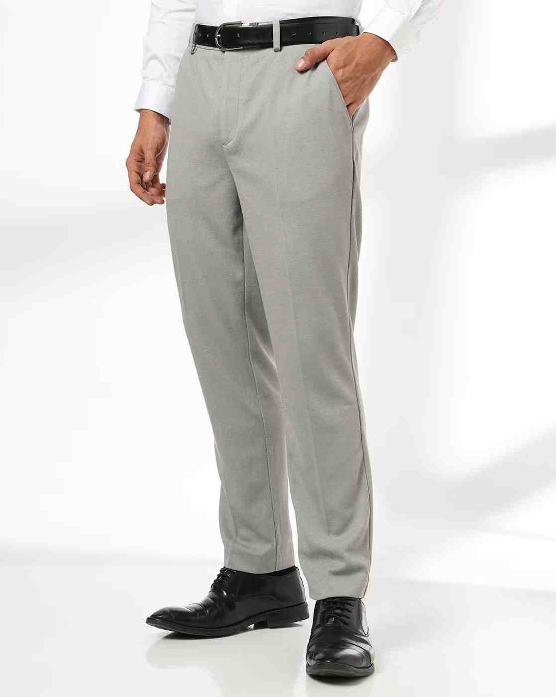 NETPLAY | Men Regular Fit Flat-Front Trousers|0