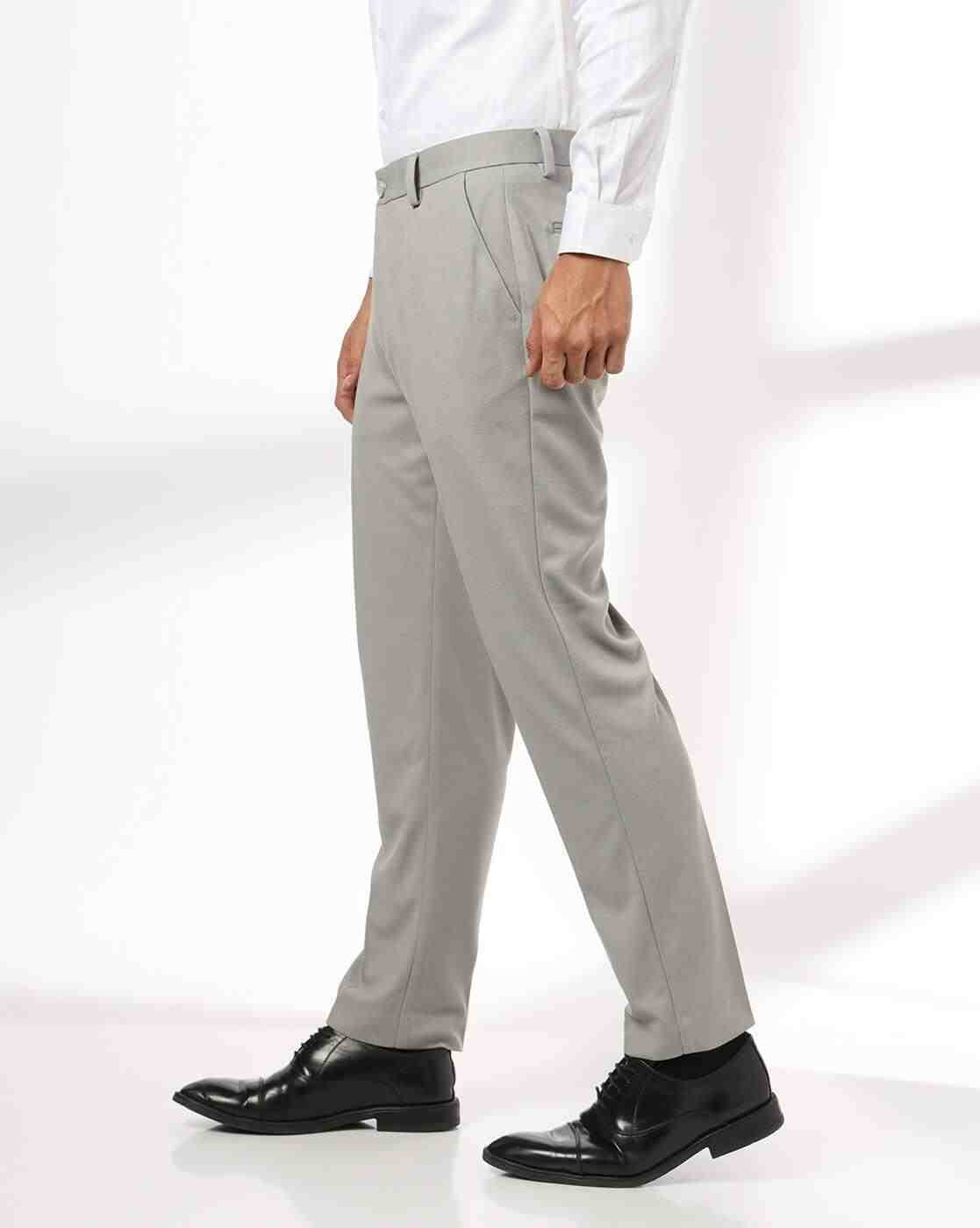 NETPLAY | Men Regular Fit Flat-Front Trousers|1