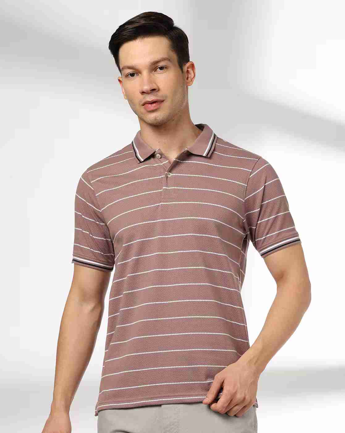 Men Ultimate striped Slim Fit Polo T-Shirt