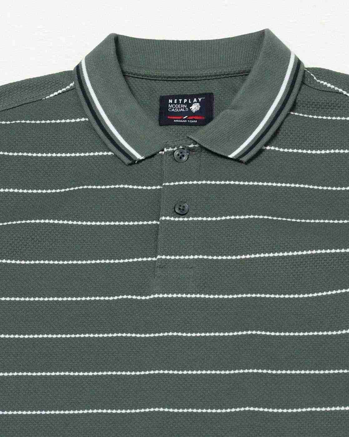 NETPLAY | Men Ultimate striped Slim Fit Polo T-Shirt|4