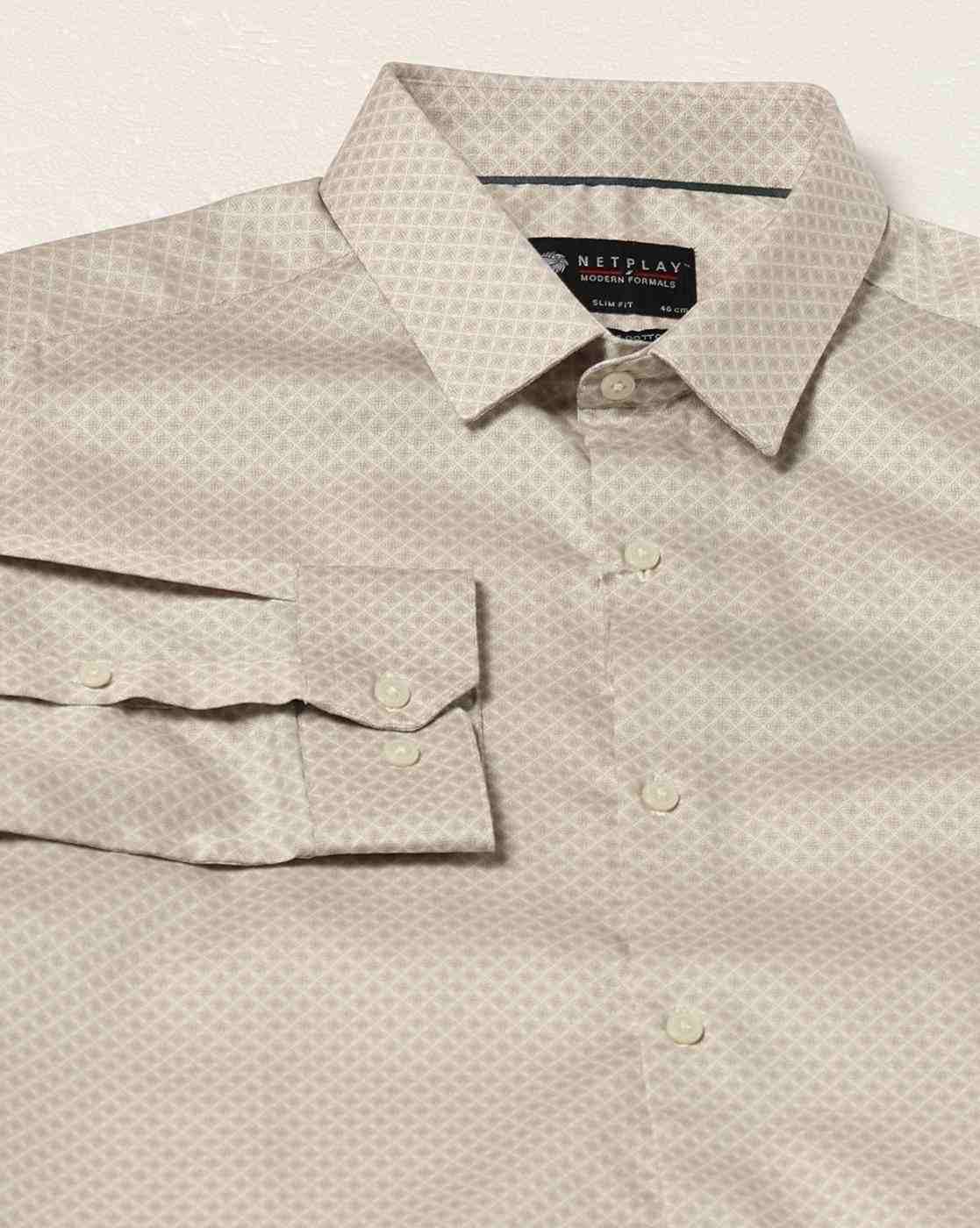 NETPLAY | Men Micro Print Regular Fit Shirt|5