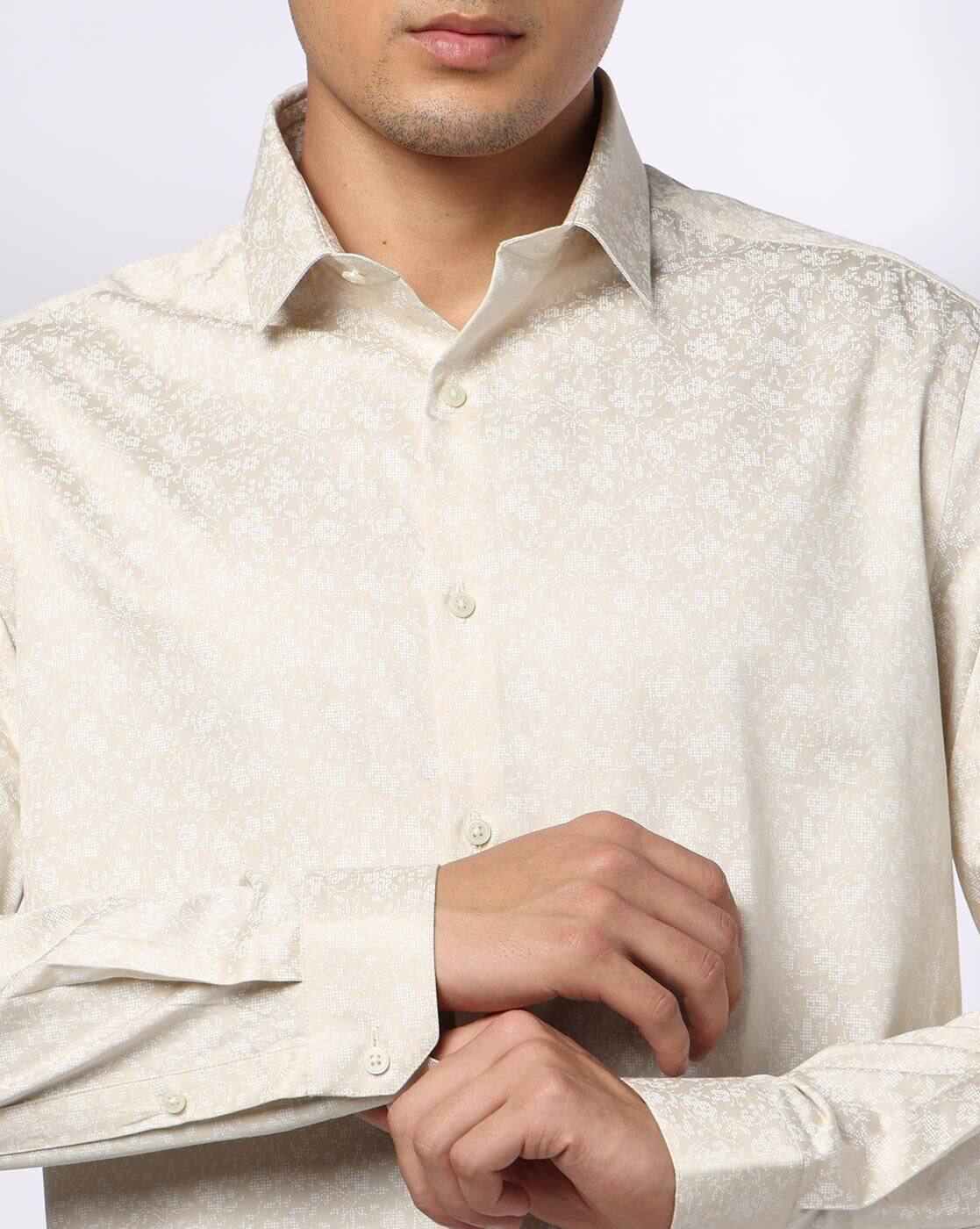 NETPLAY | Men Micro Print Slim Fit Shirt|4