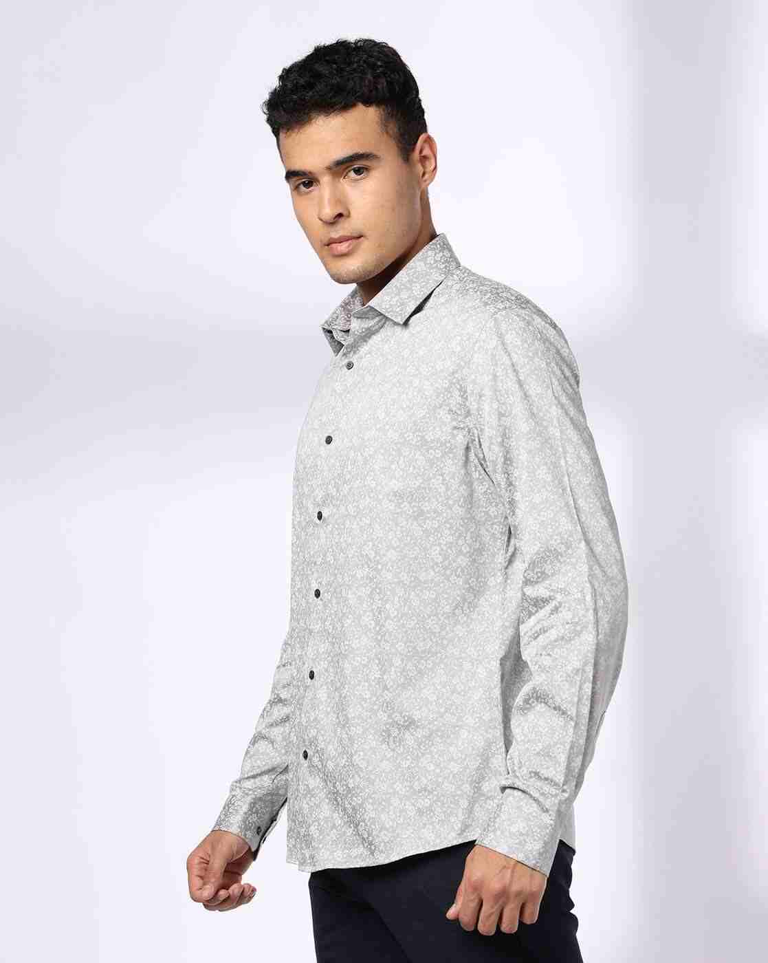 NETPLAY | Men Micro Print Slim Fit Shirt|1