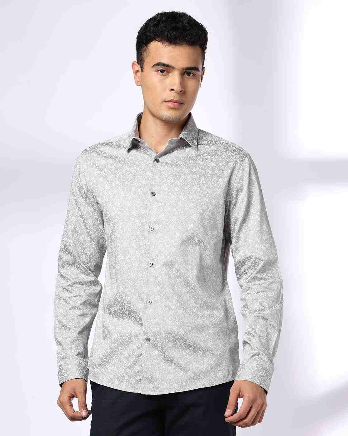 NETPLAY | Men Micro Print Slim Fit Shirt|3