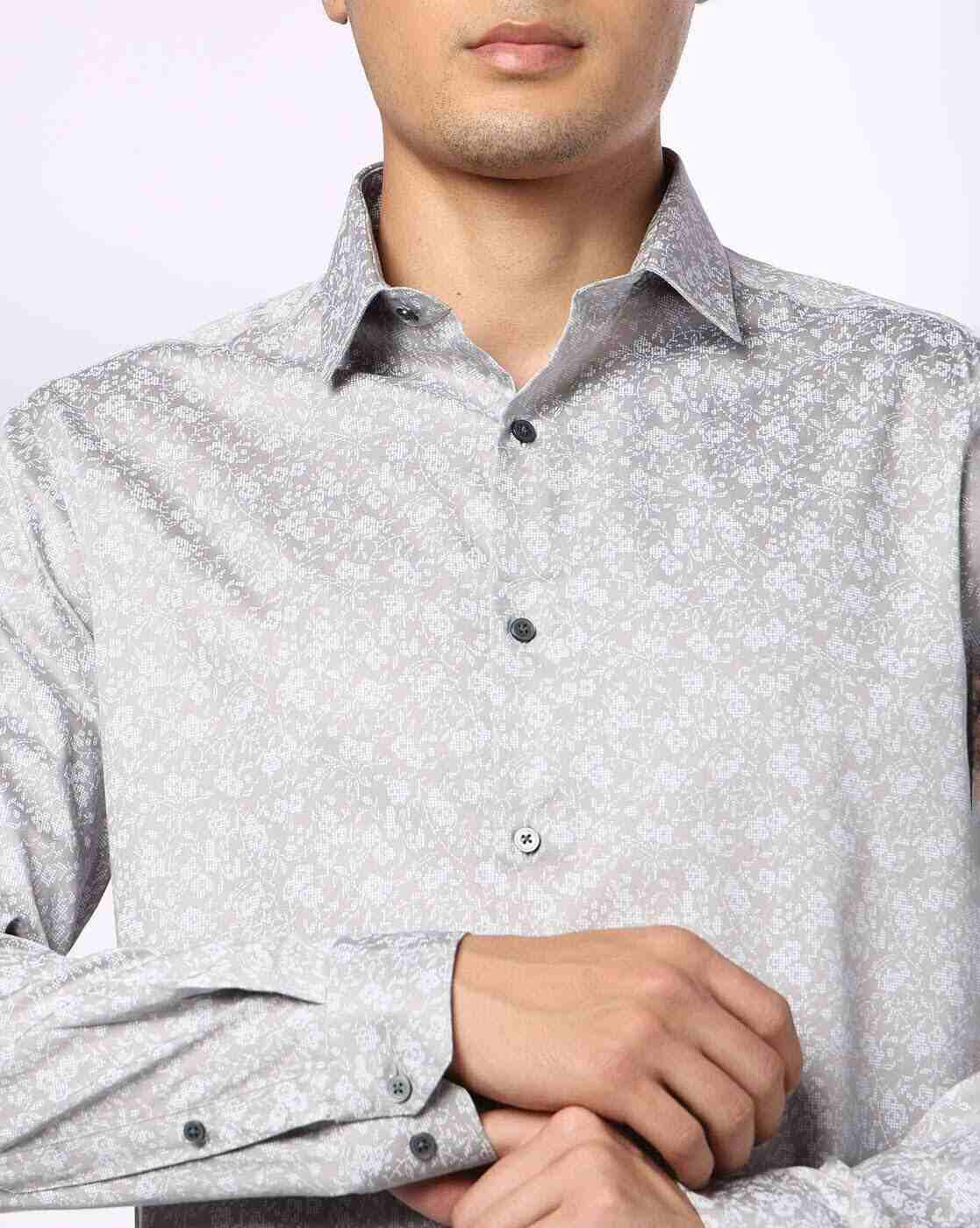 NETPLAY | Men Micro Print Slim Fit Shirt|4