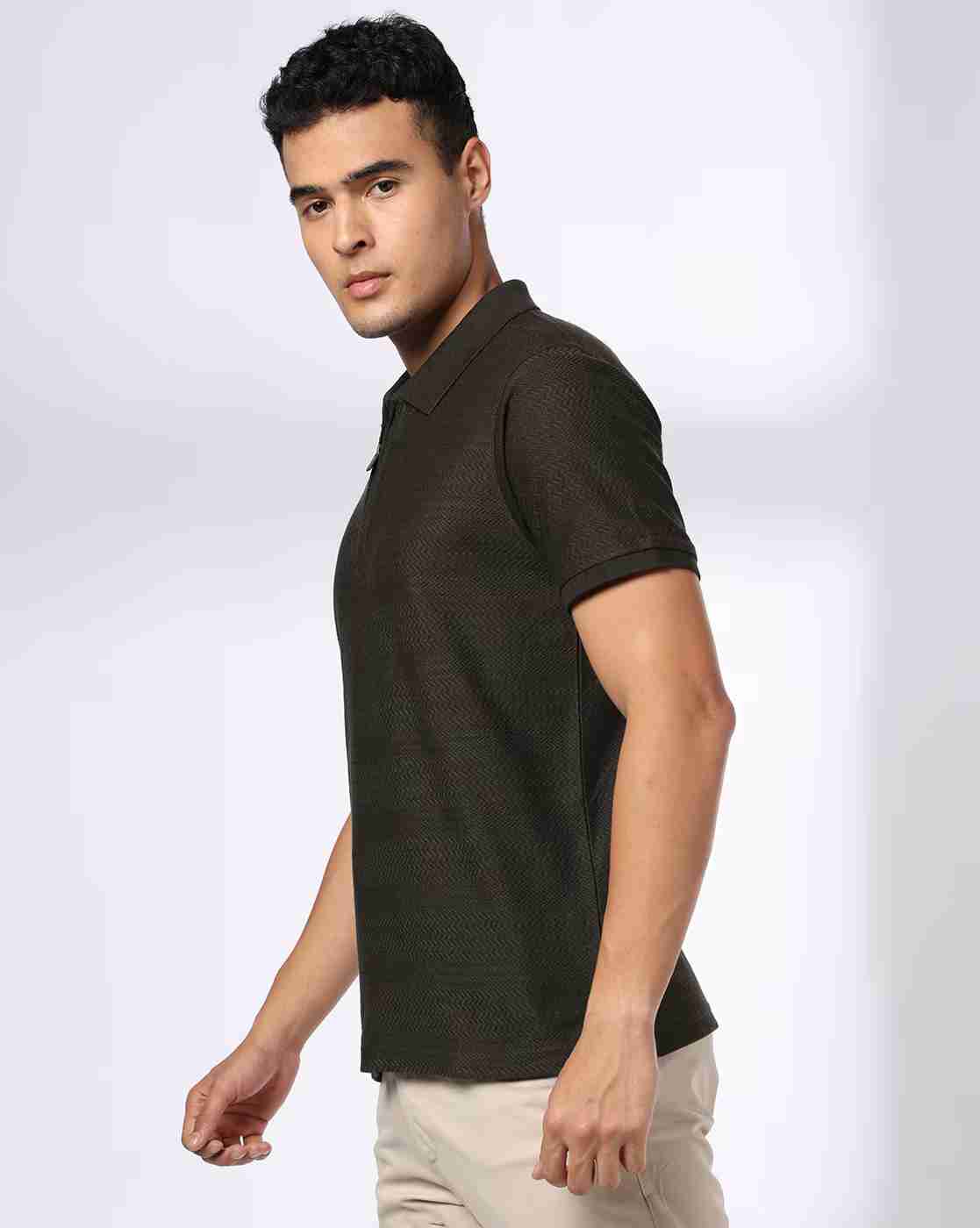 NETPLAY | Men Chevron Patterned Slim Fit Polo T-Shirt|1