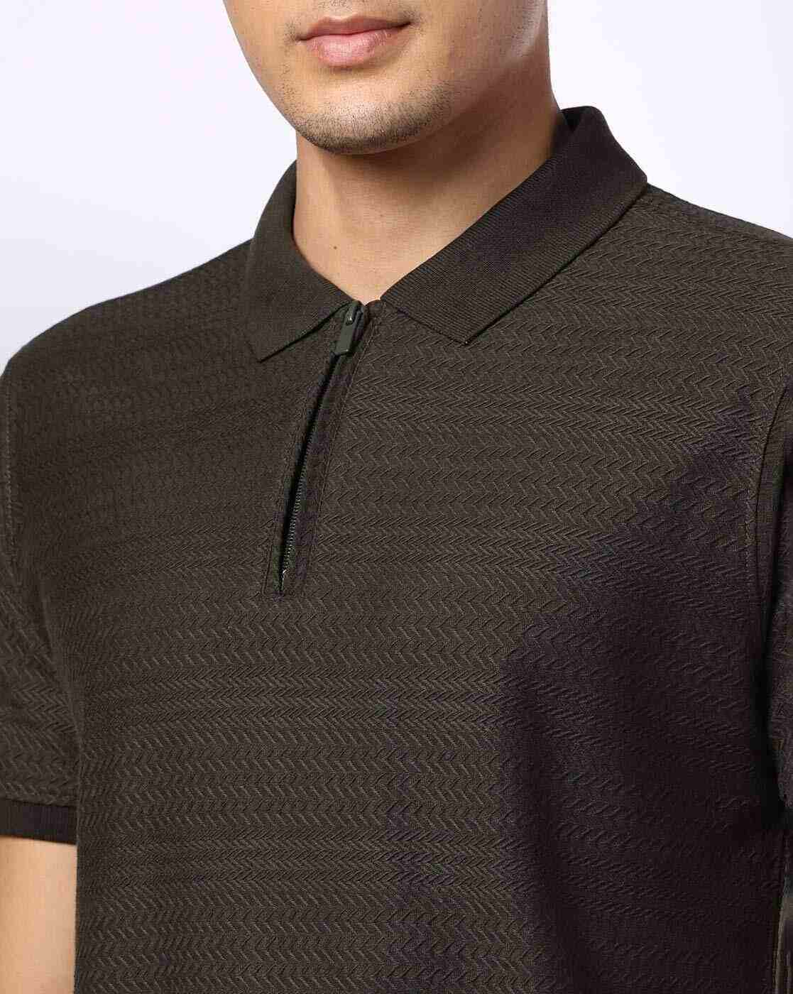 NETPLAY | Men Chevron Patterned Slim Fit Polo T-Shirt|3