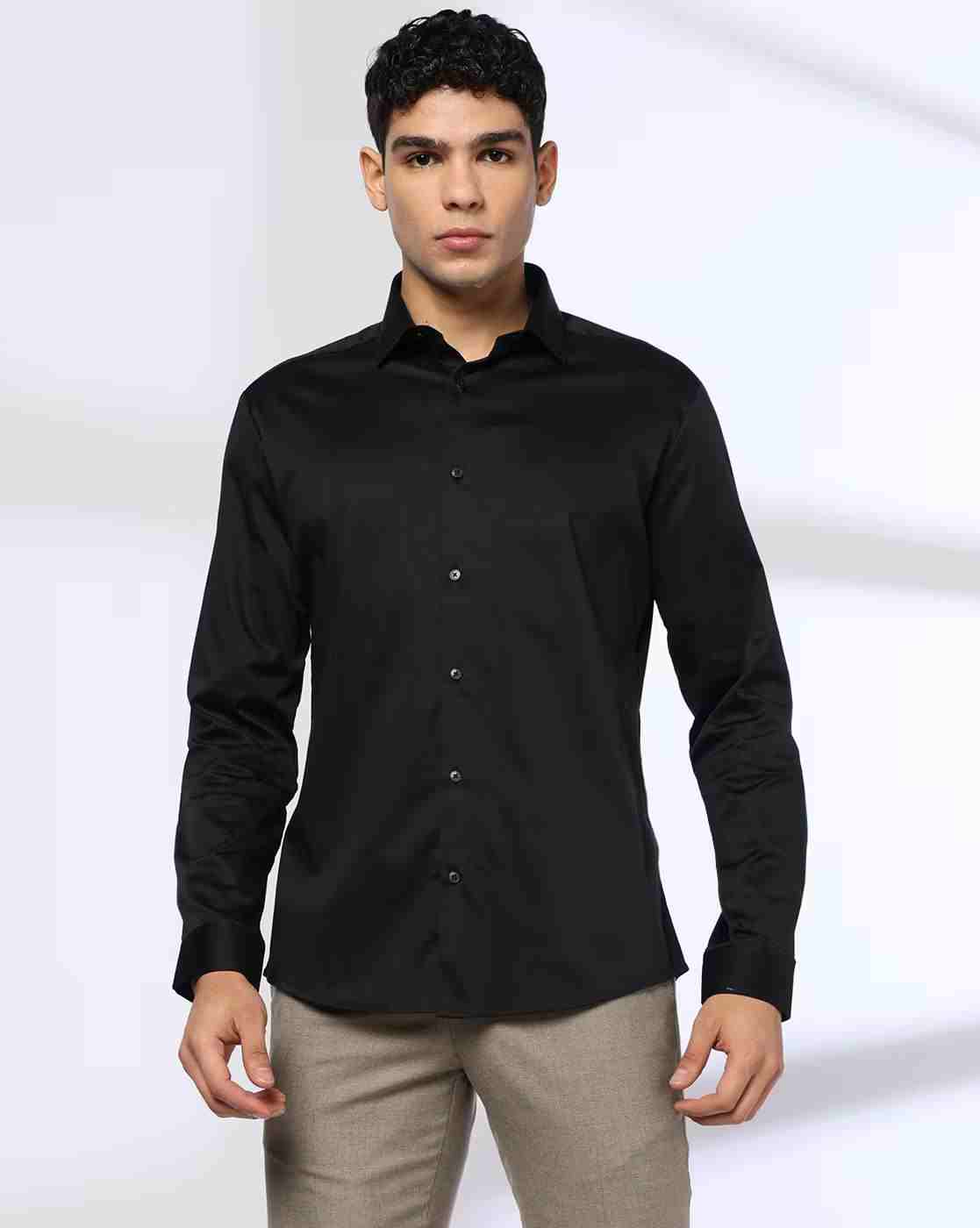 NETPLAY | Men Regular Fit Shirt with Spread Collar|1