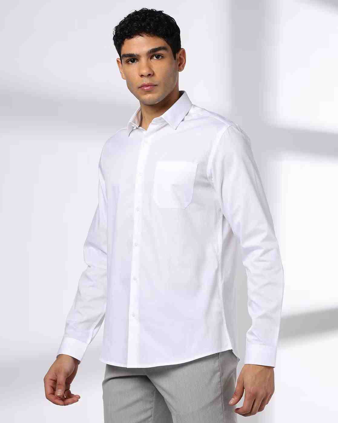 NETPLAY | Men Regular Fit Shirt with Spread Collar|1