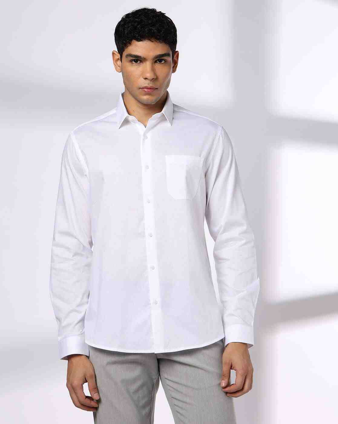 NETPLAY | Men Regular Fit Shirt with Spread Collar|3