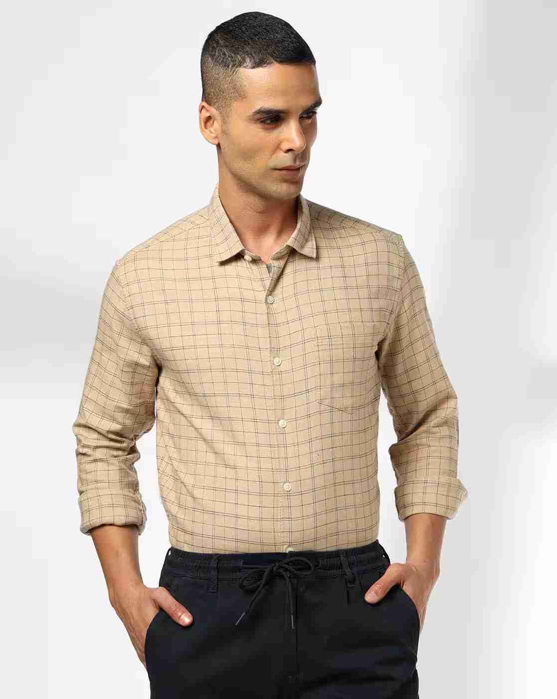NETPLAY | Men Checks Slim Fit Shirt|0