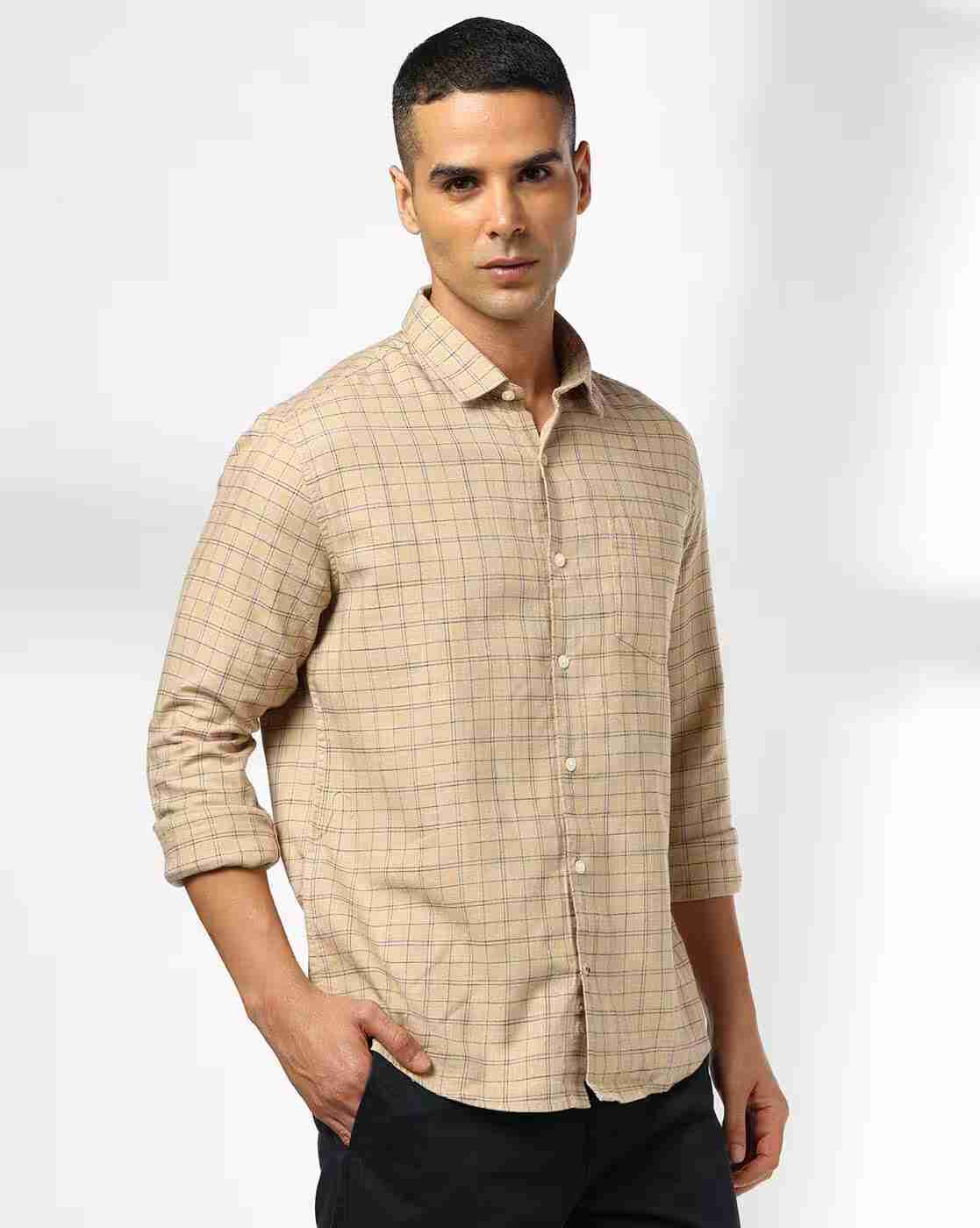 NETPLAY | Men Checks Slim Fit Shirt|4