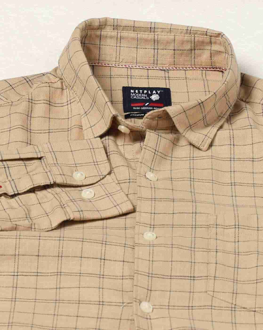 NETPLAY | Men Checks Slim Fit Shirt|6