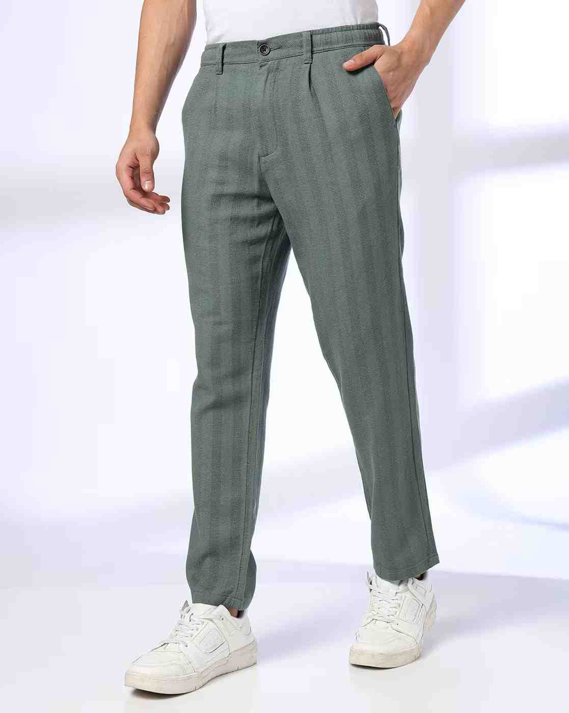Men Patterned Regular Fit Trousers