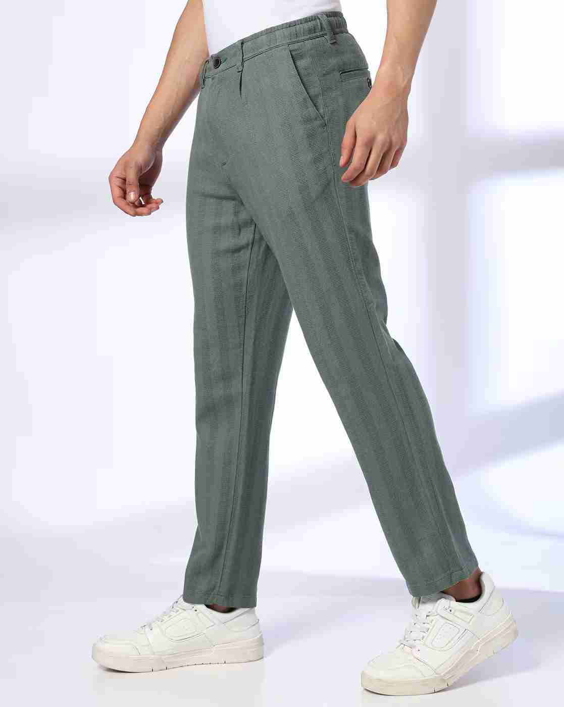 NETPLAY | Men Patterned Regular Fit Trousers|1