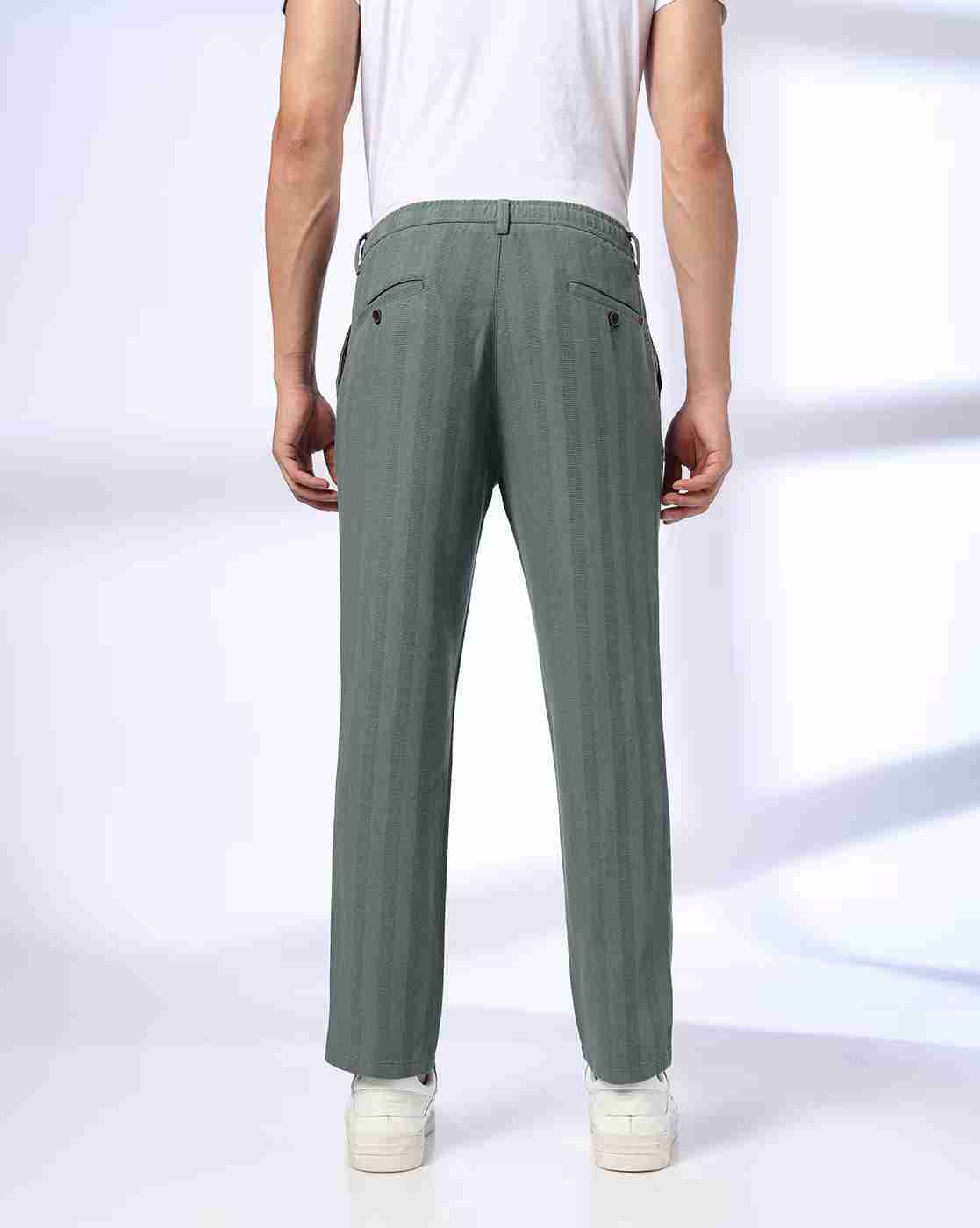 NETPLAY | Men Patterned Regular Fit Trousers|2