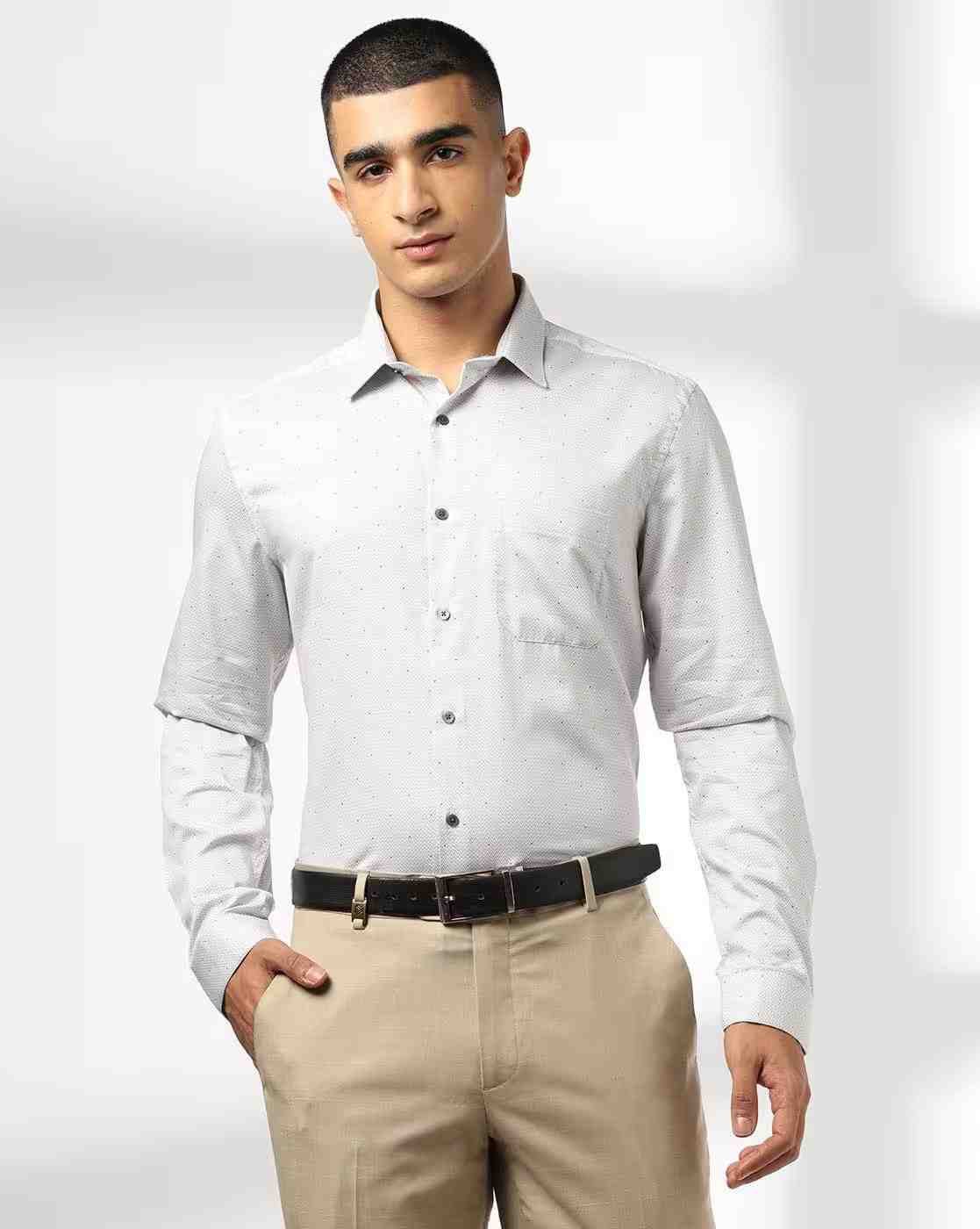NETPLAY | Men Micro Polka-Dot Slim Fit Shirt|0