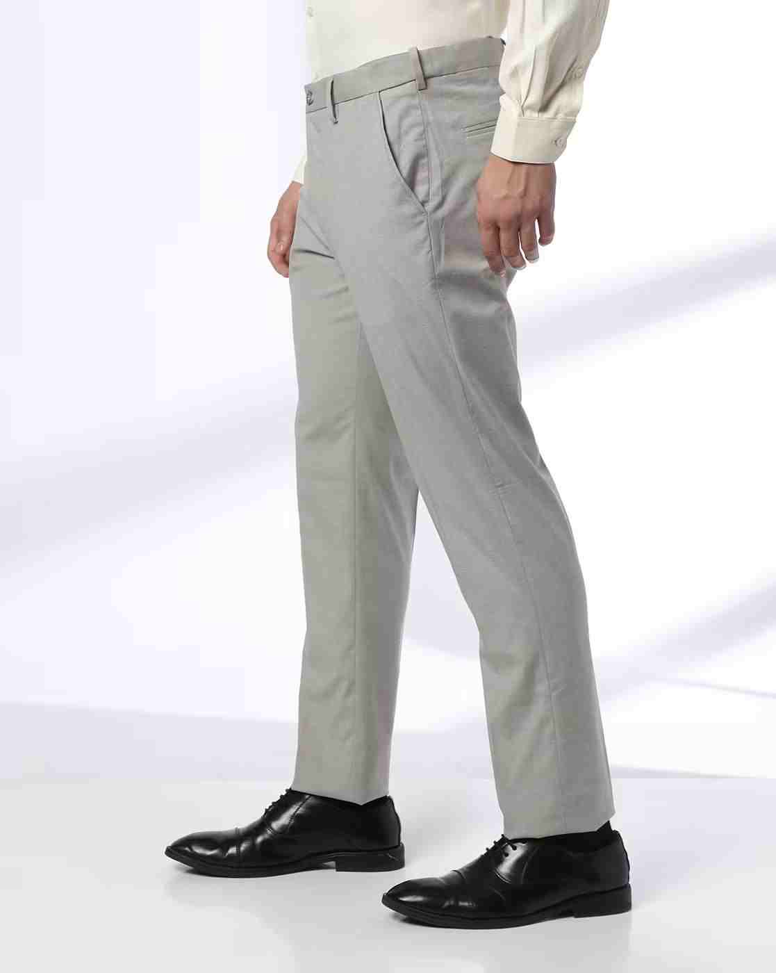 NETPLAY | Men Slim Fit Flat-Front Trousers|1