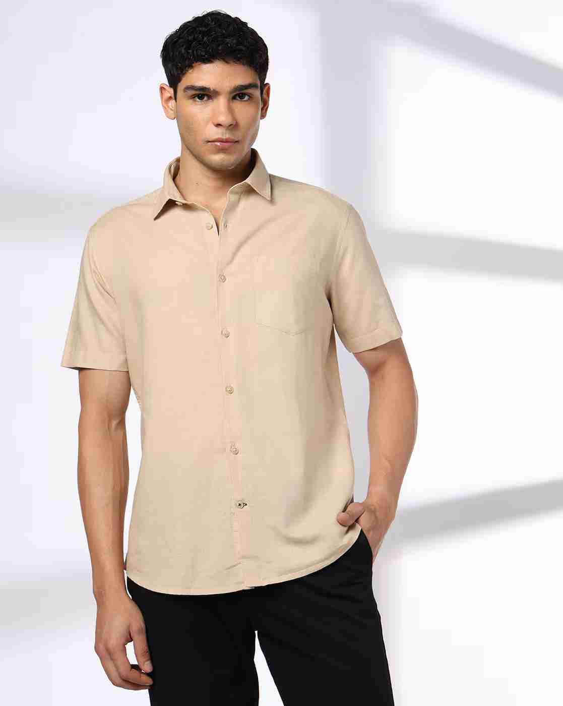 Men NP 35 FS BSC Slim Fit Shirt with Patch Pocket