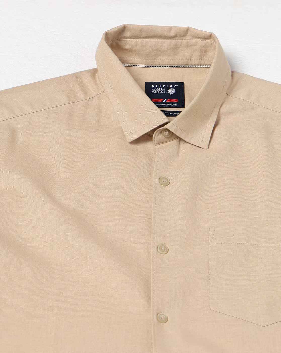 NETPLAY | Men NP 35 FS BSC Slim Fit Shirt with Patch Pocket|4