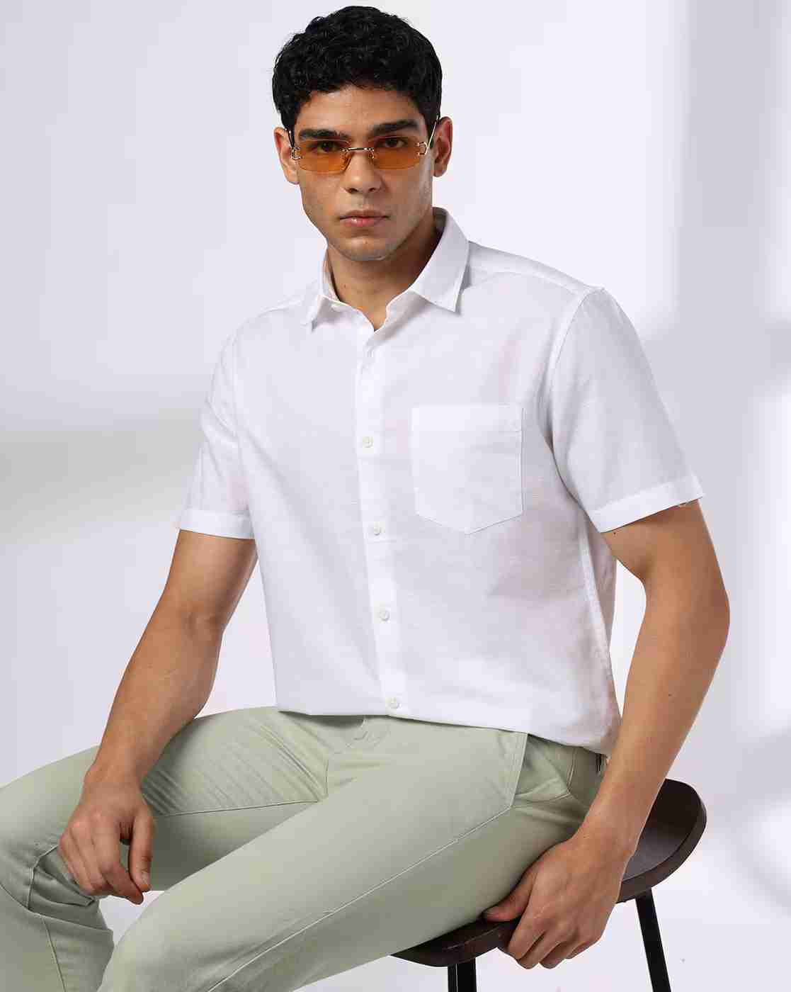 Men NP 35 FS BSC Slim Fit Shirt with Patch Pocket