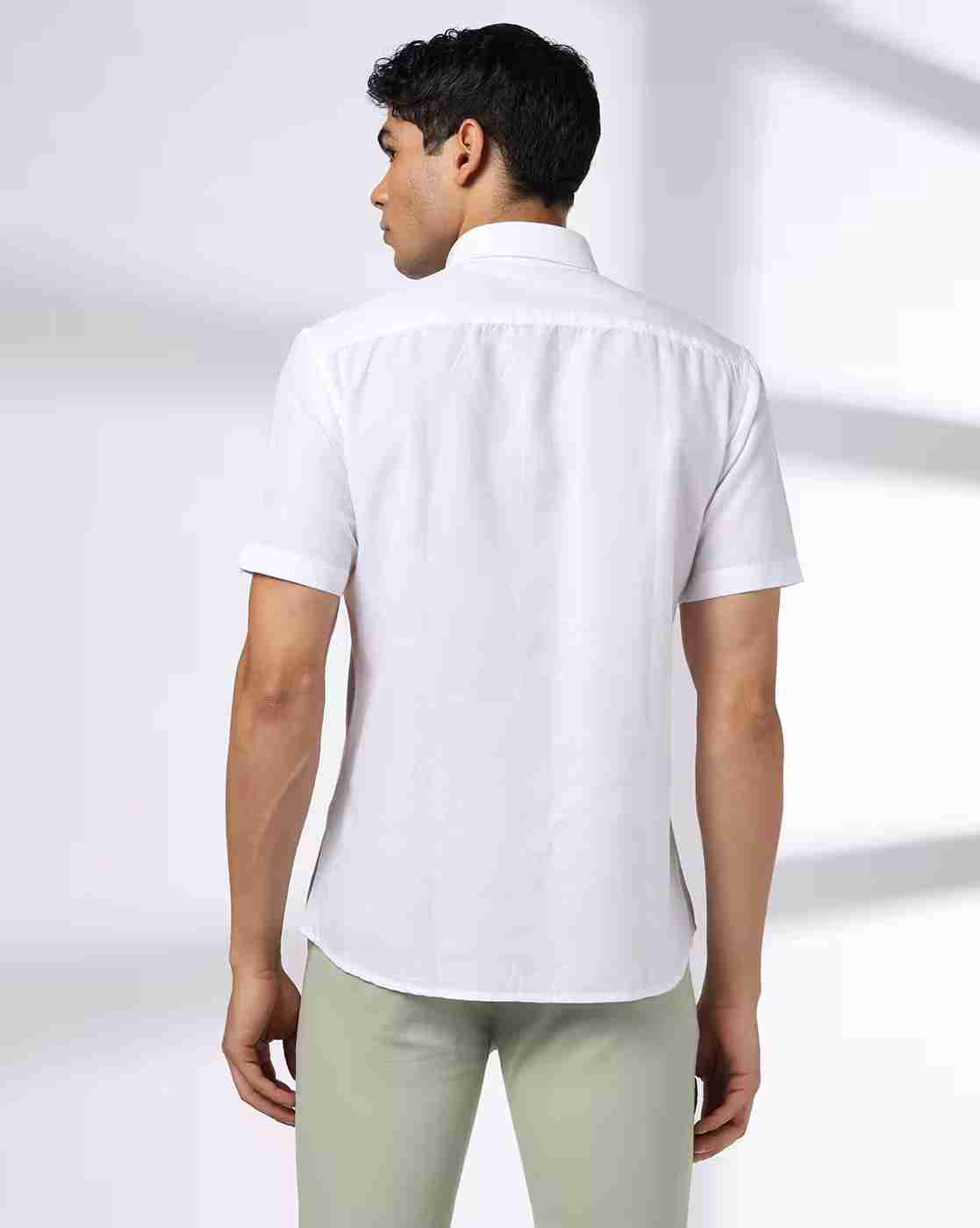 NETPLAY | Men NP 35 FS BSC Slim Fit Shirt with Patch Pocket|2