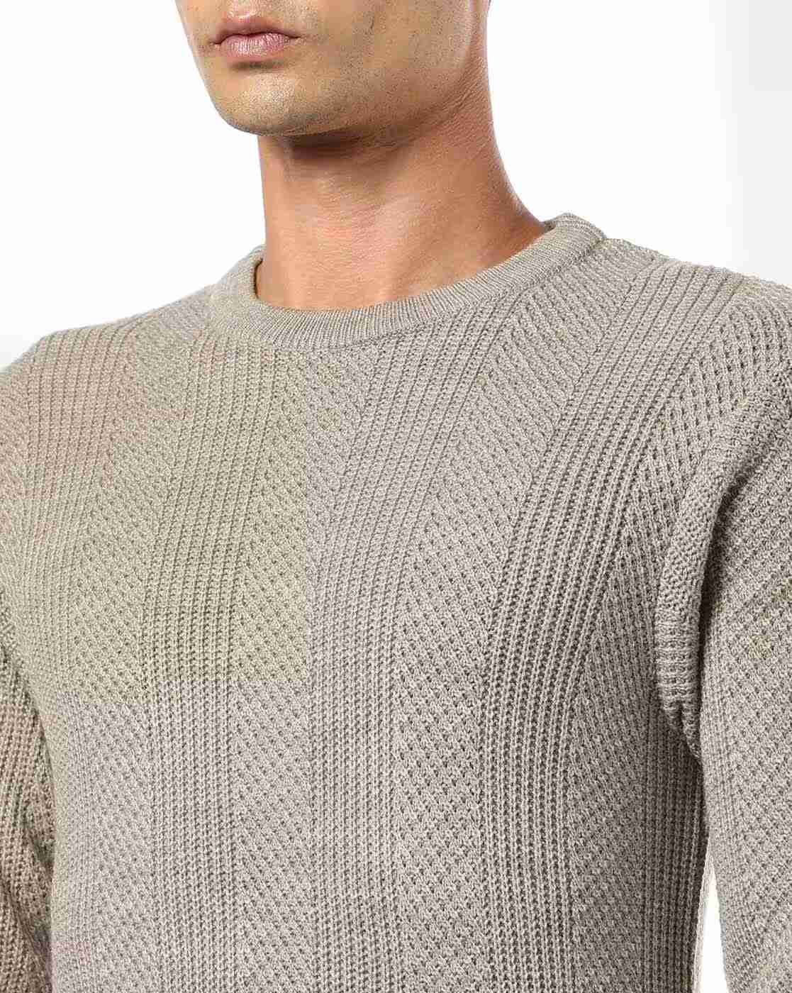 NETPLAY | Men Structured Vertical Striped Slim Fit Pullover|4