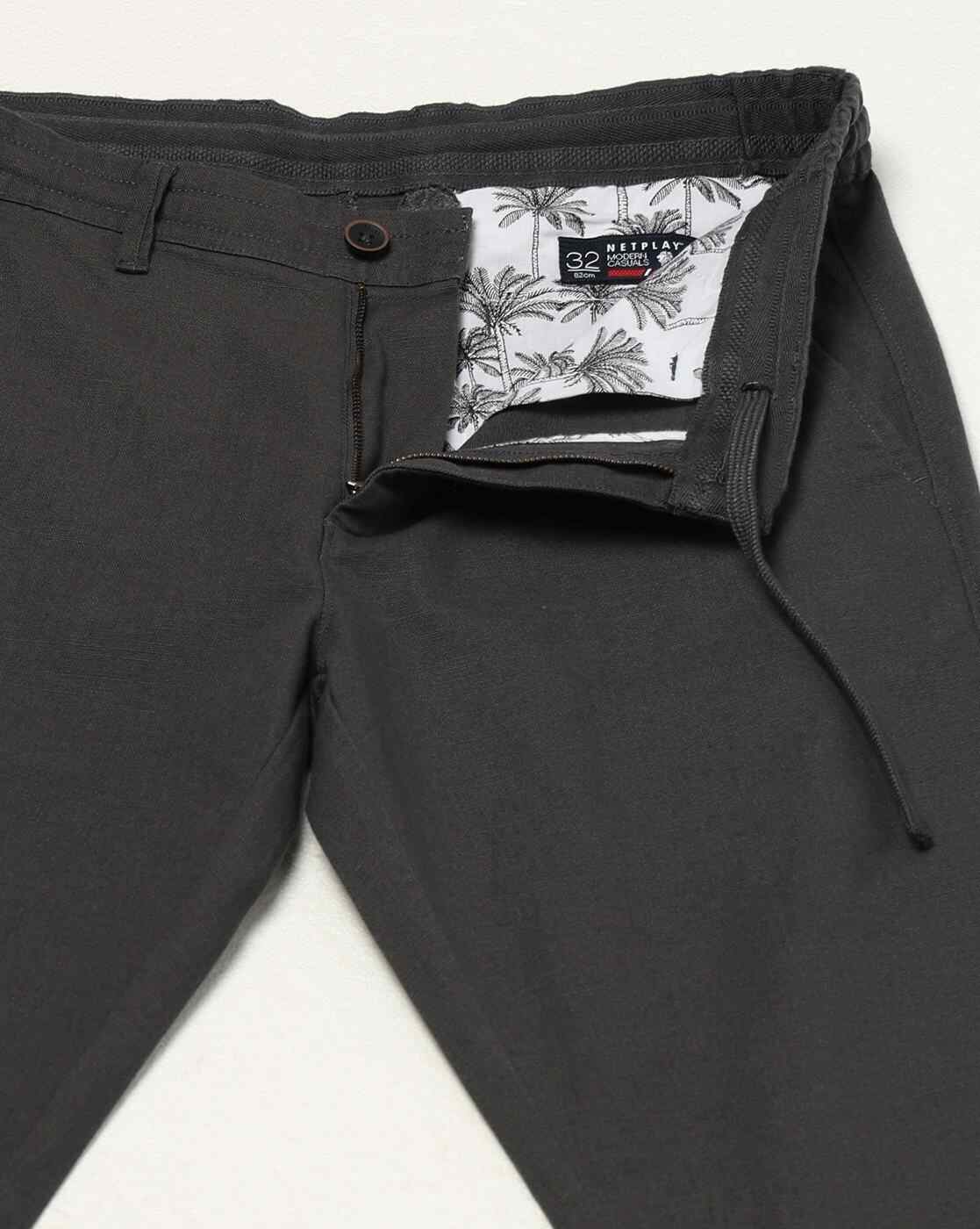 NETPLAY | Men Slim Fit Flat-Front Trousers|4