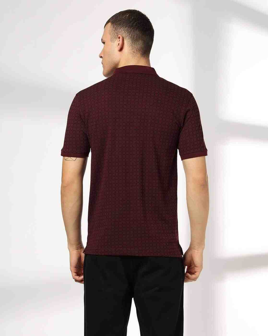 NETPLAY | Men Geometric Print Slim Fit Polo T-Shirt|2