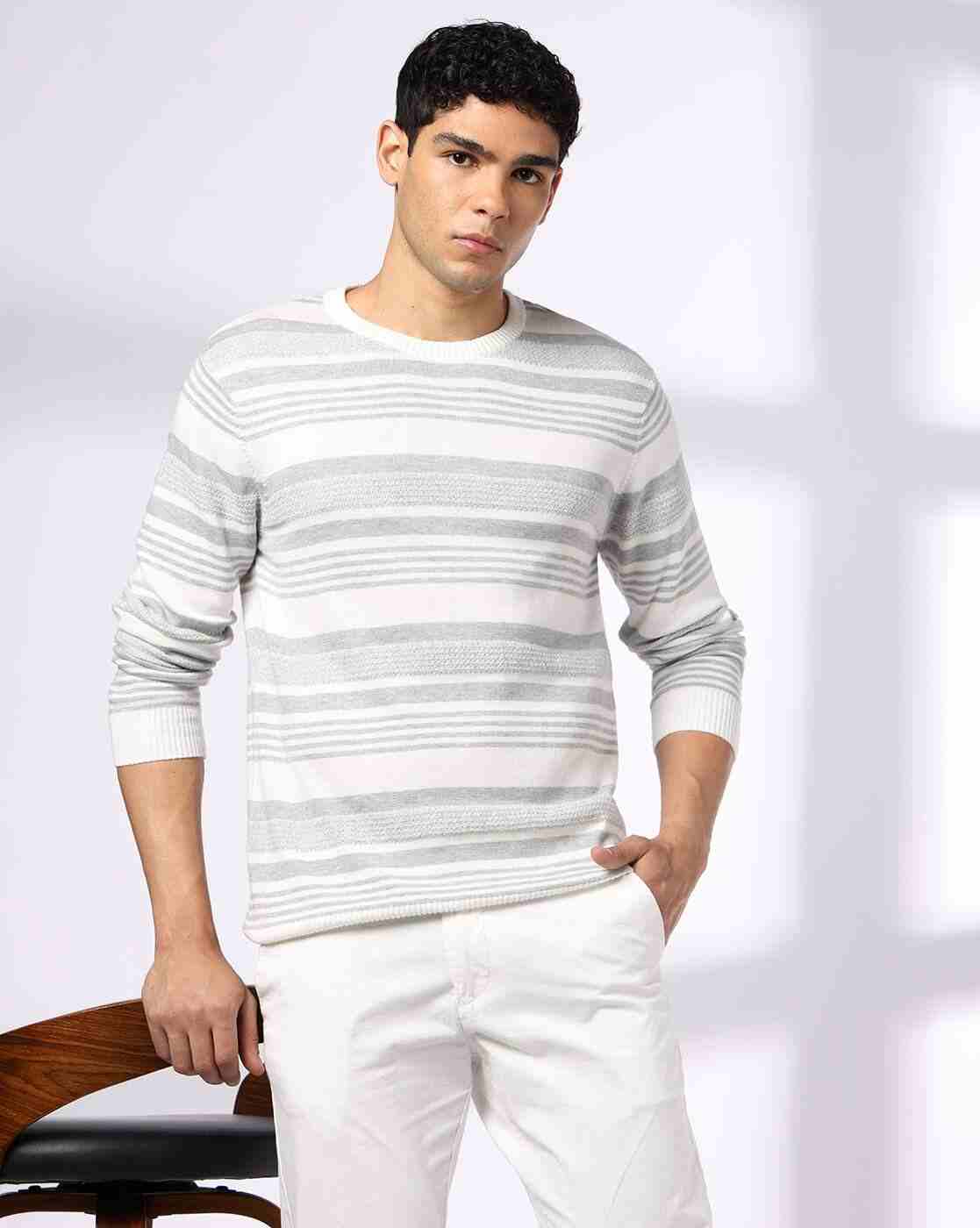 NETPLAY | Men Striped Flat-Knit Slim Fit Crew-Neck T-Shirt|0