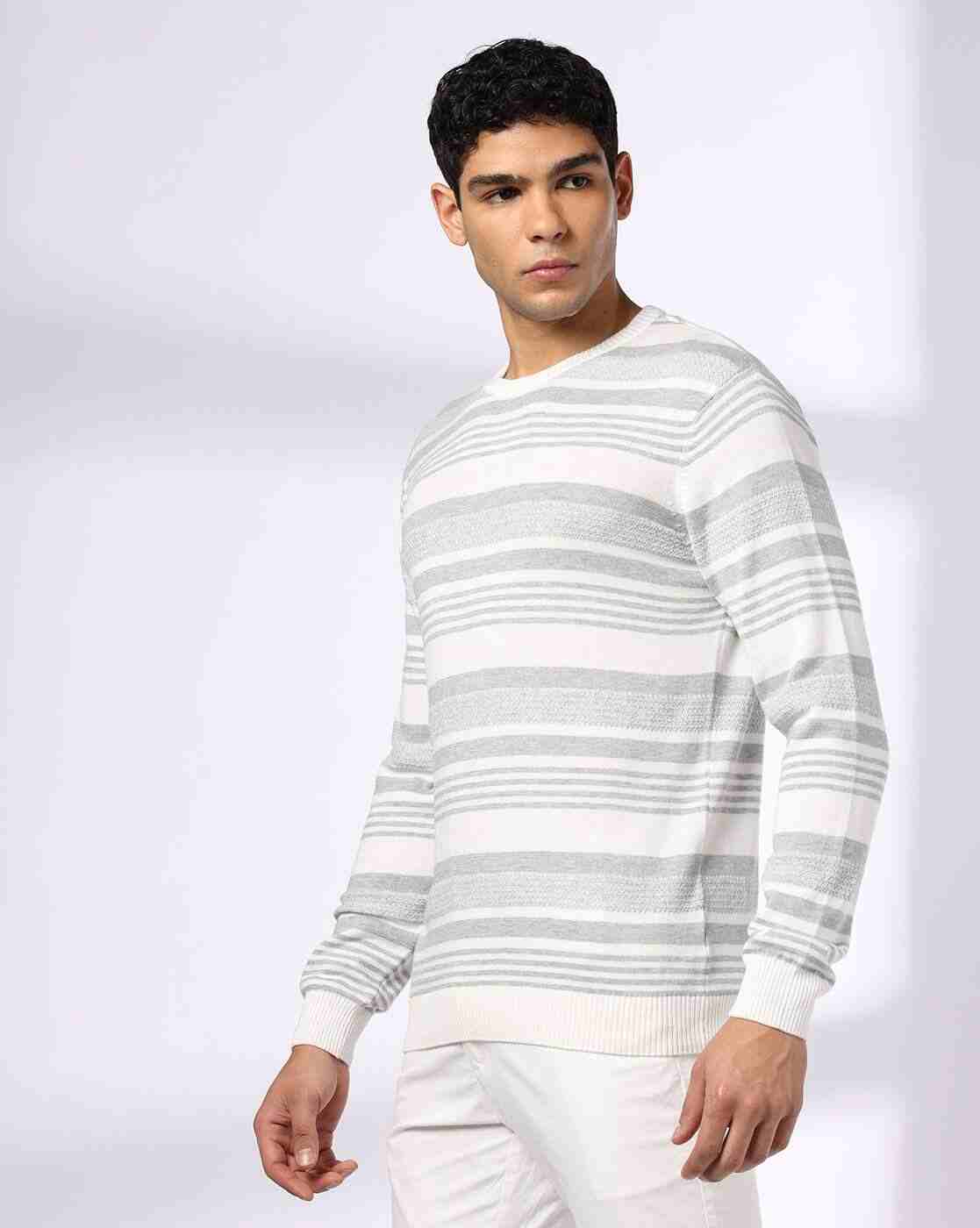 NETPLAY | Men Striped Flat-Knit Slim Fit Crew-Neck T-Shirt|1
