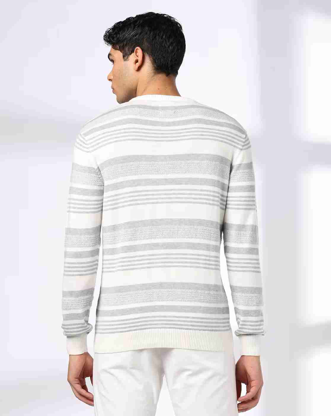 NETPLAY | Men Striped Flat-Knit Slim Fit Crew-Neck T-Shirt|2