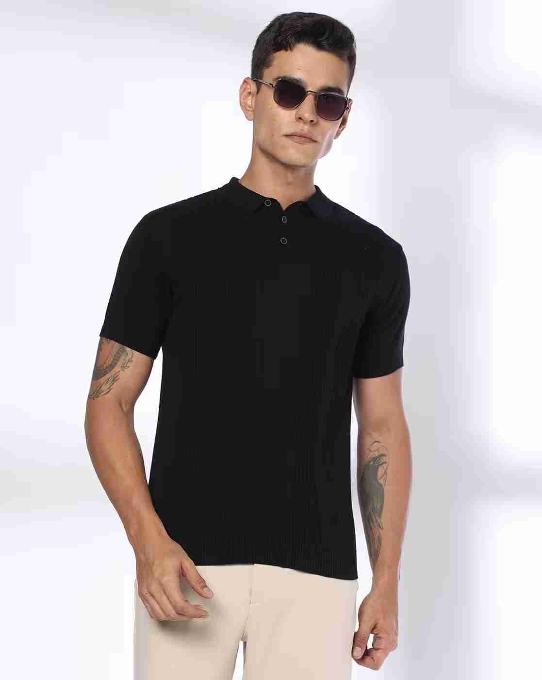 NETPLAY | Men Structured Flat-Knit Slim Fit Polo T-Shirt|0