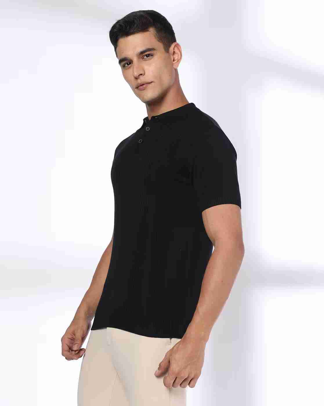 NETPLAY | Men Structured Flat-Knit Slim Fit Polo T-Shirt|1
