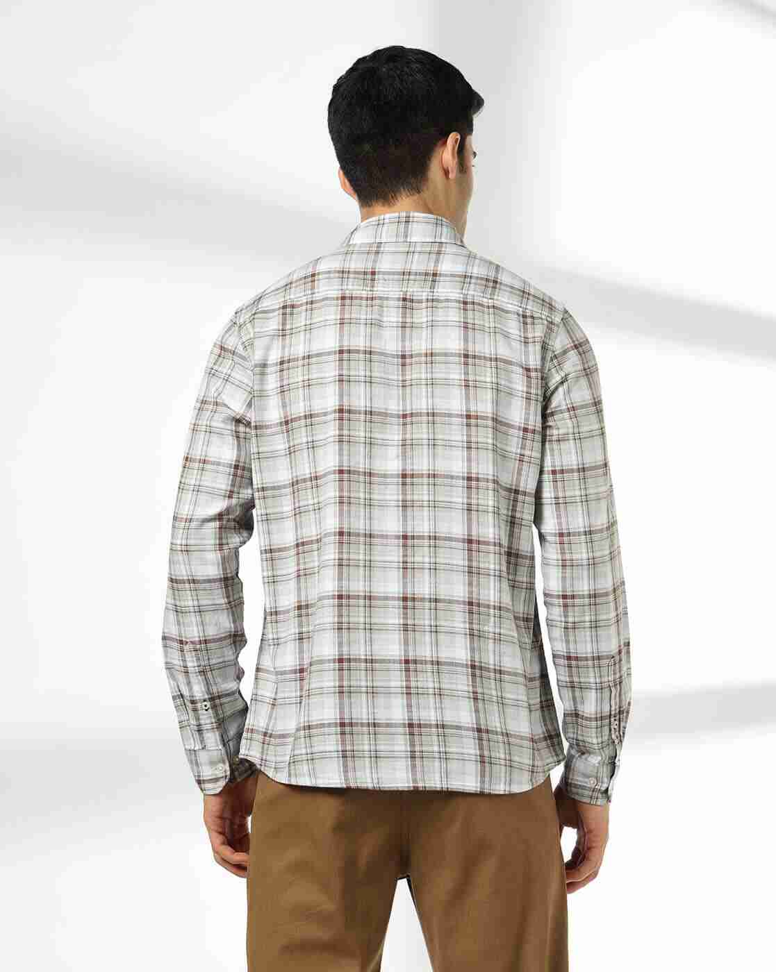 NETPLAY | Men Checked Slim Fit Shirt with Patch Pocket|3