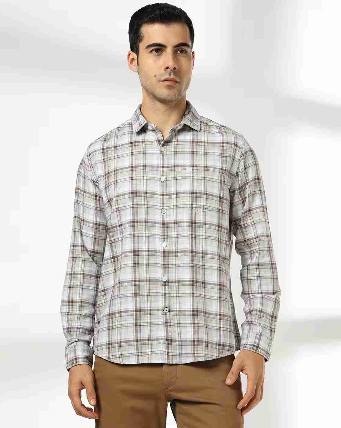NETPLAY | Men Checked Slim Fit Shirt with Patch Pocket|4