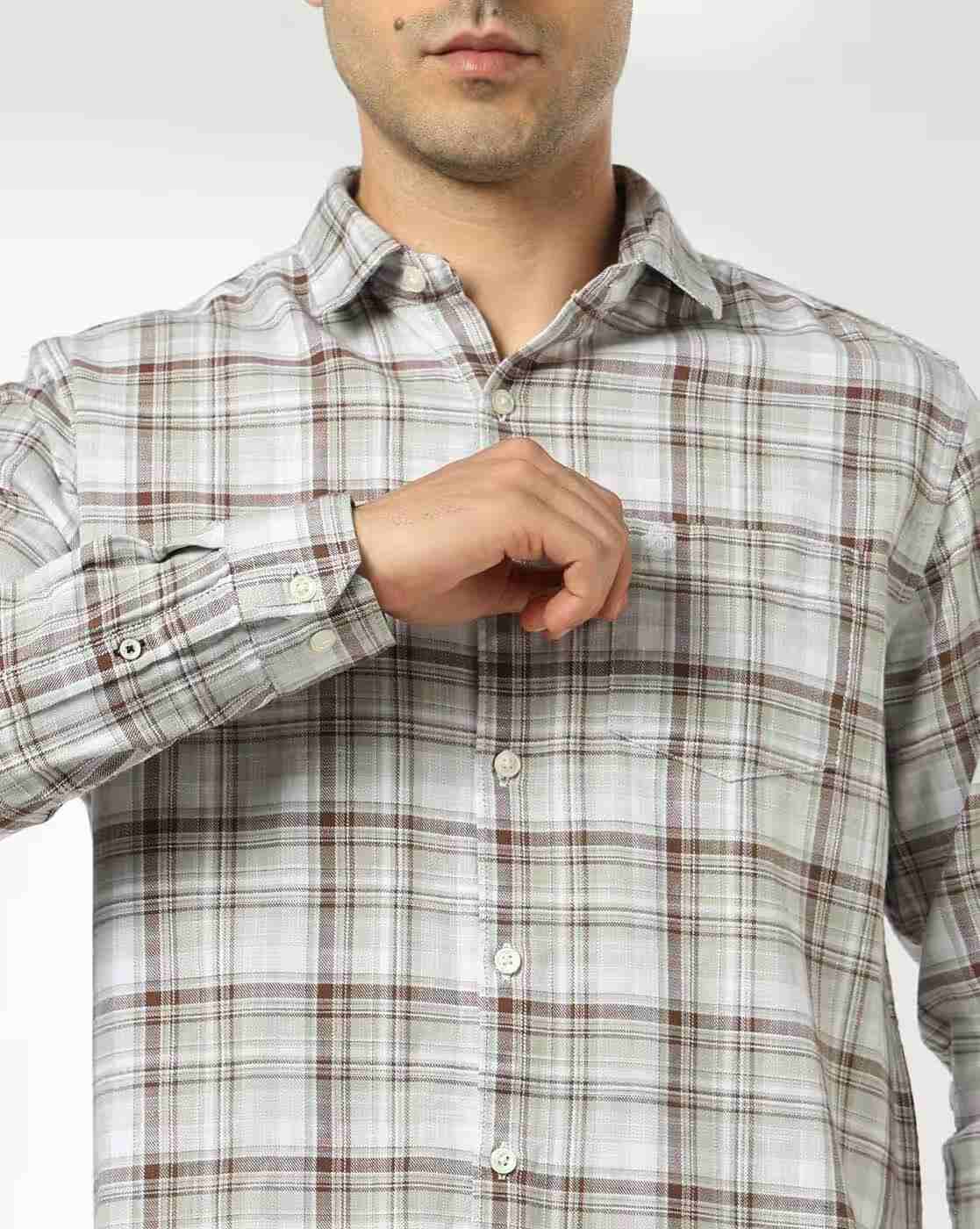 NETPLAY | Men Checked Slim Fit Shirt with Patch Pocket|5