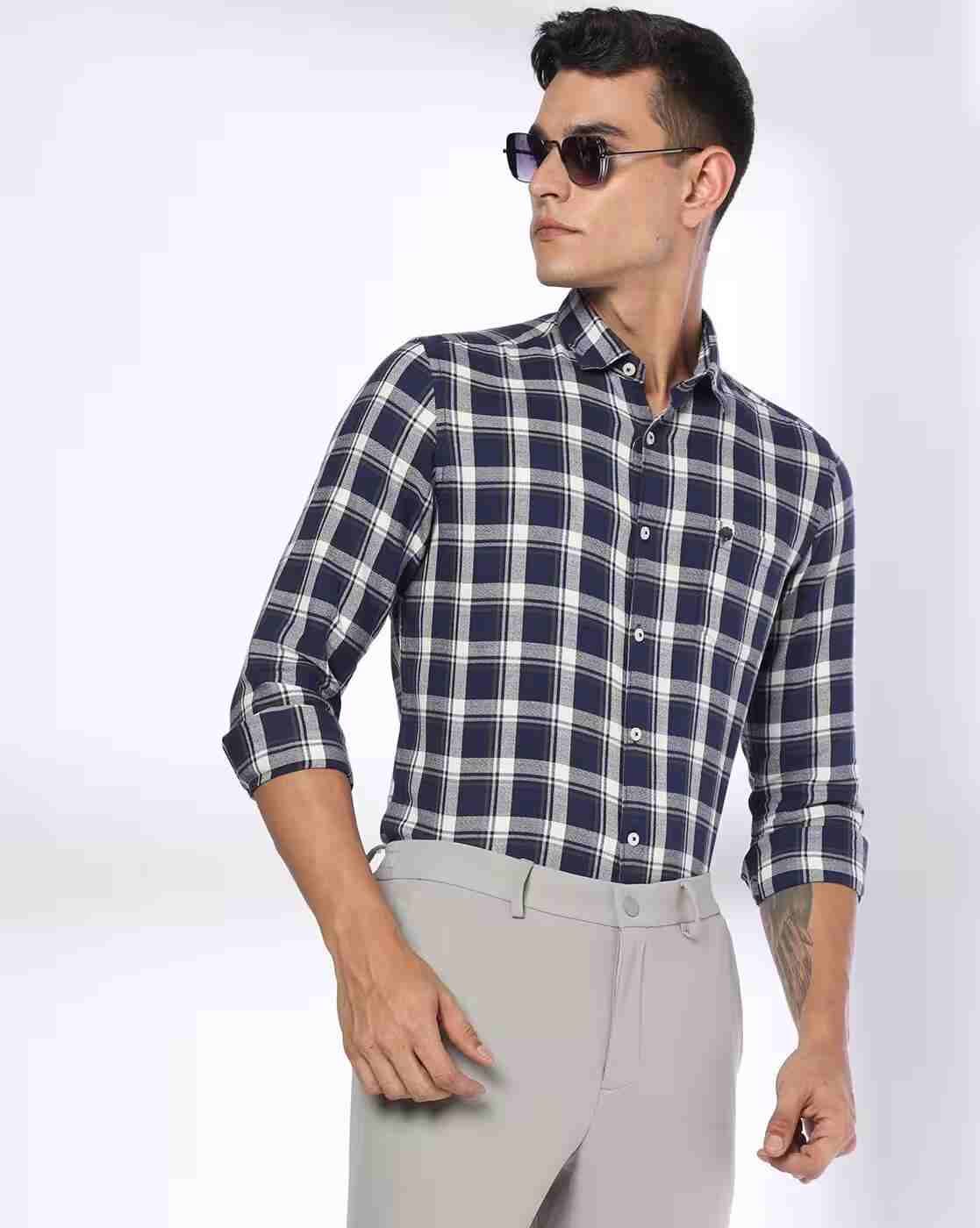 NETPLAY | Men Checked Slim Fit Shirt|0